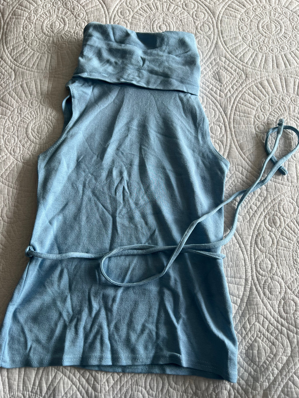 Blue turtle neck top