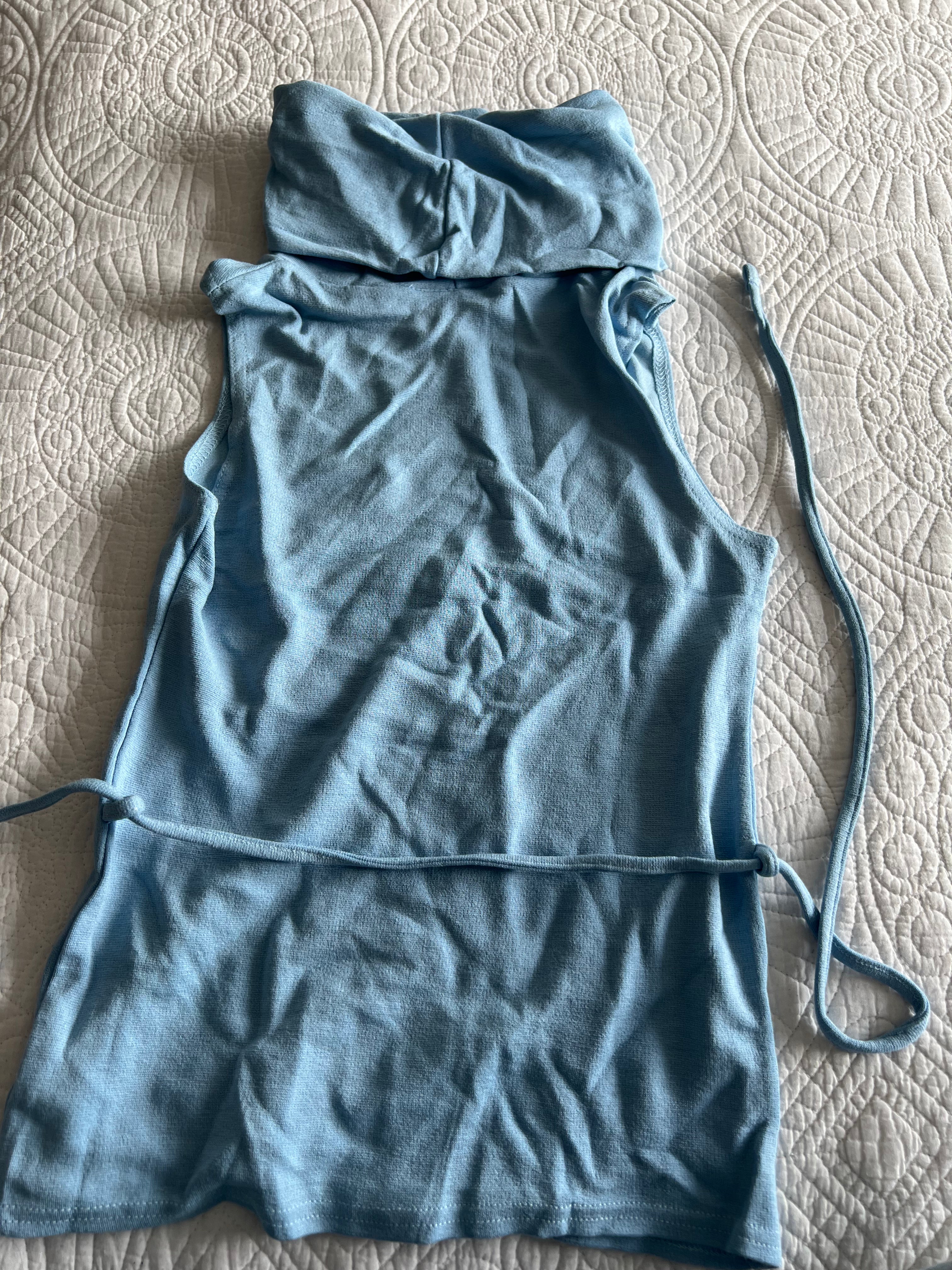 Blue turtle neck top