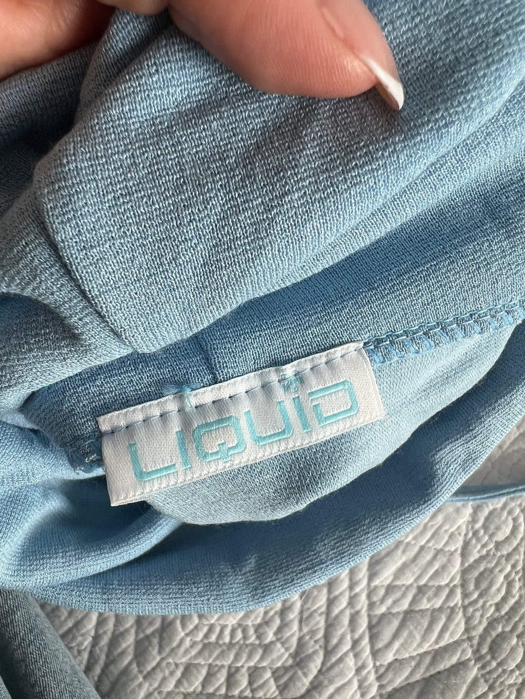 Blue turtle neck top