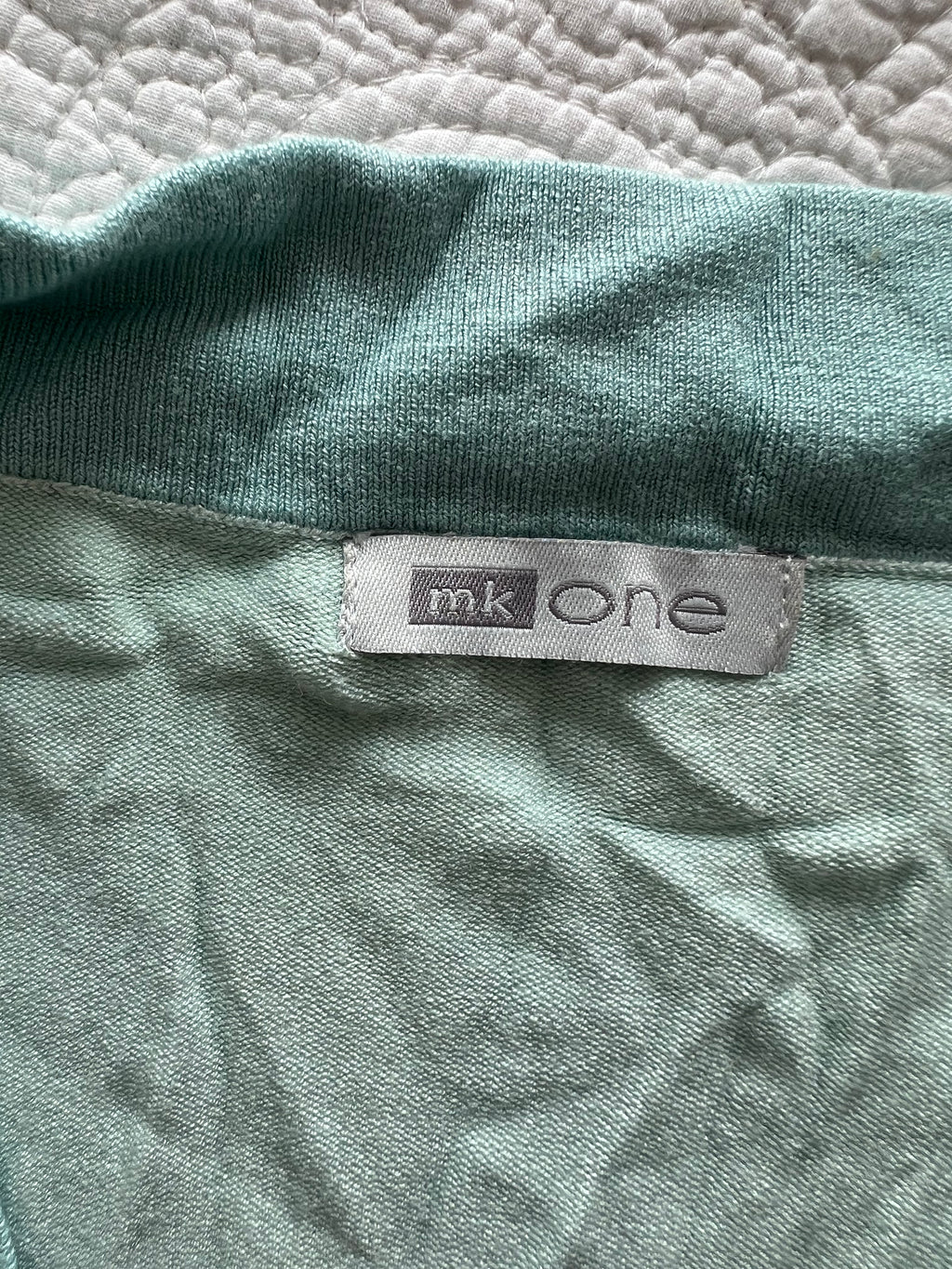 Light green v neck top