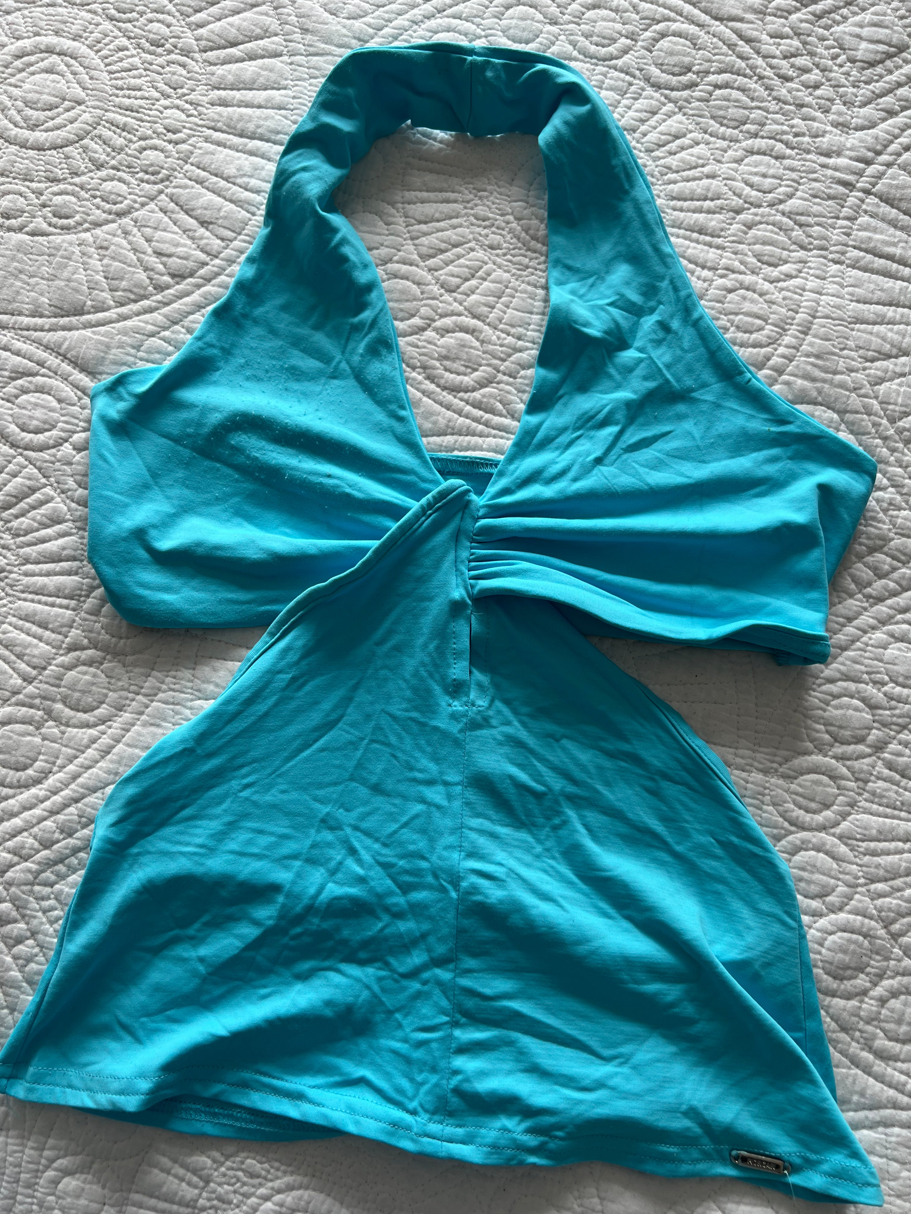Blue cut out top