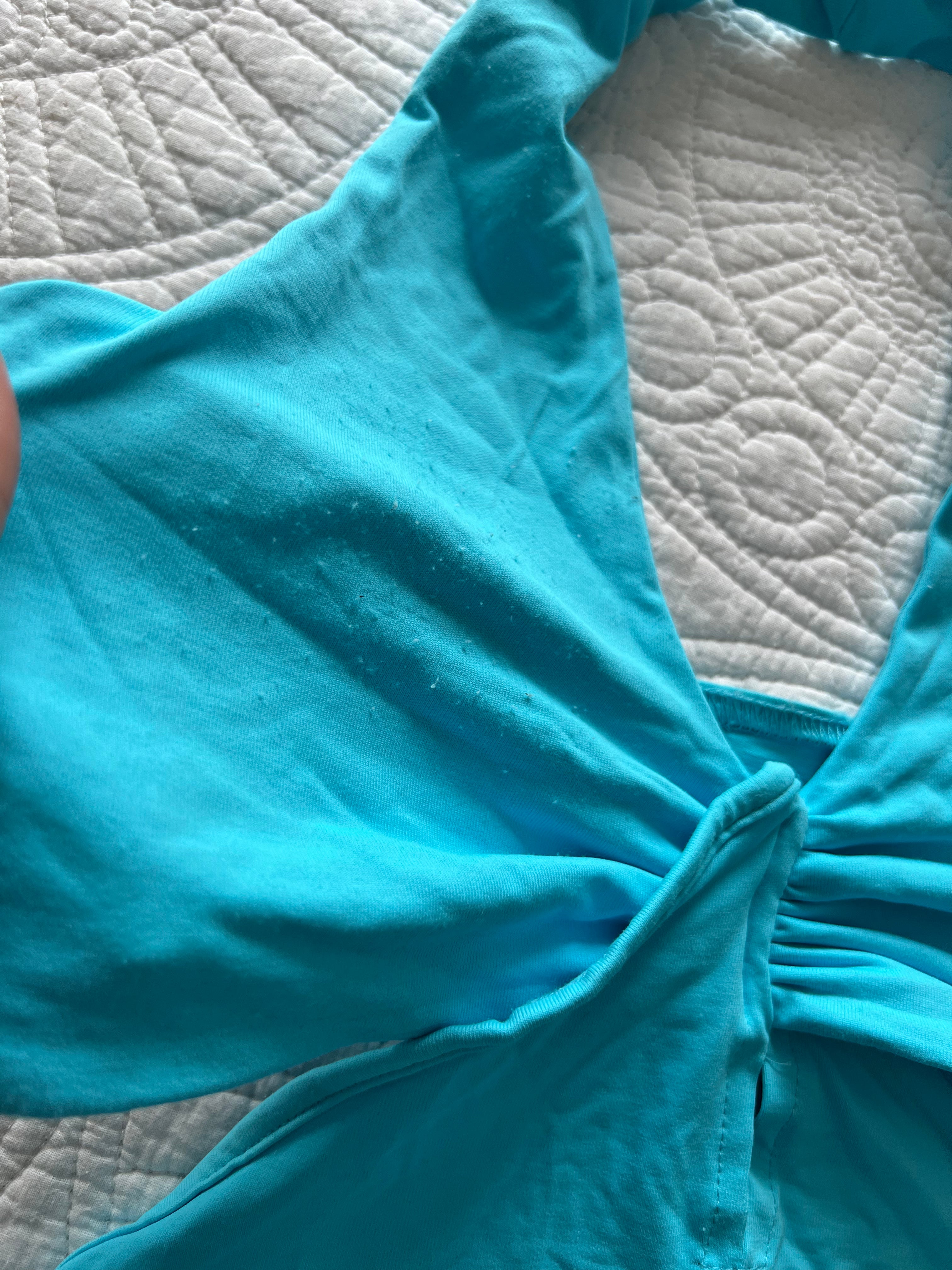 Blue cut out top