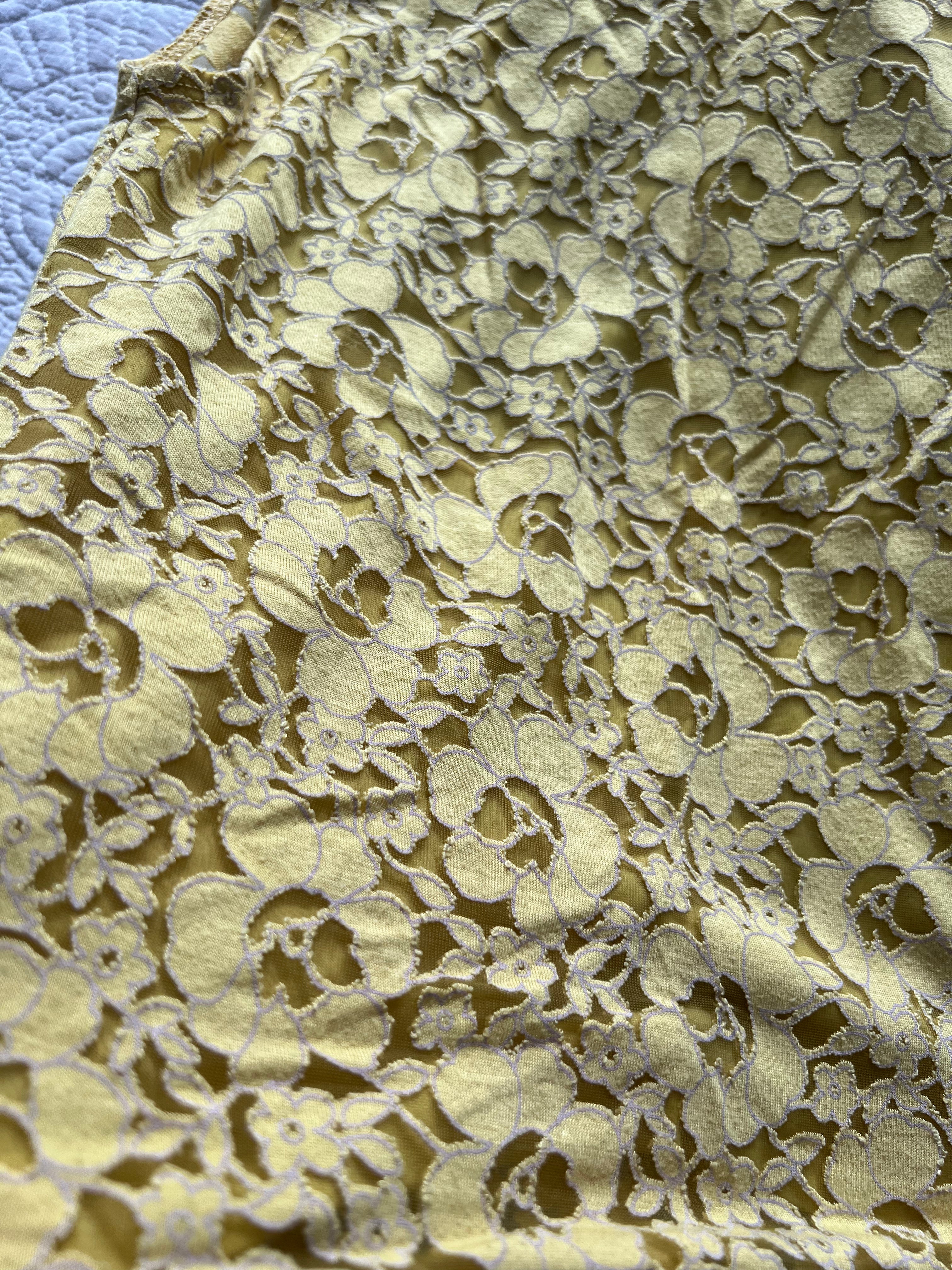 Yellow lace vest top