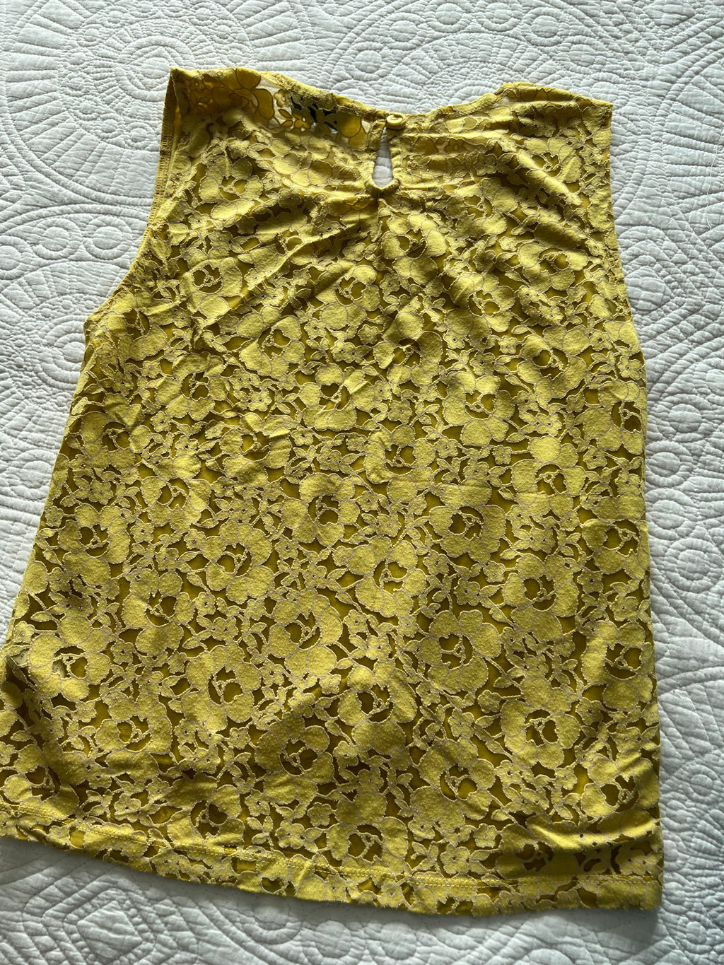 Yellow lace vest top