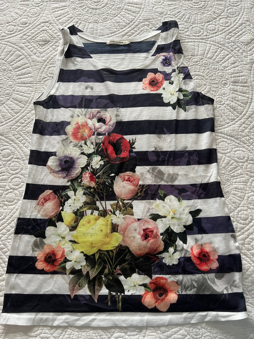 Stripy graphic vest