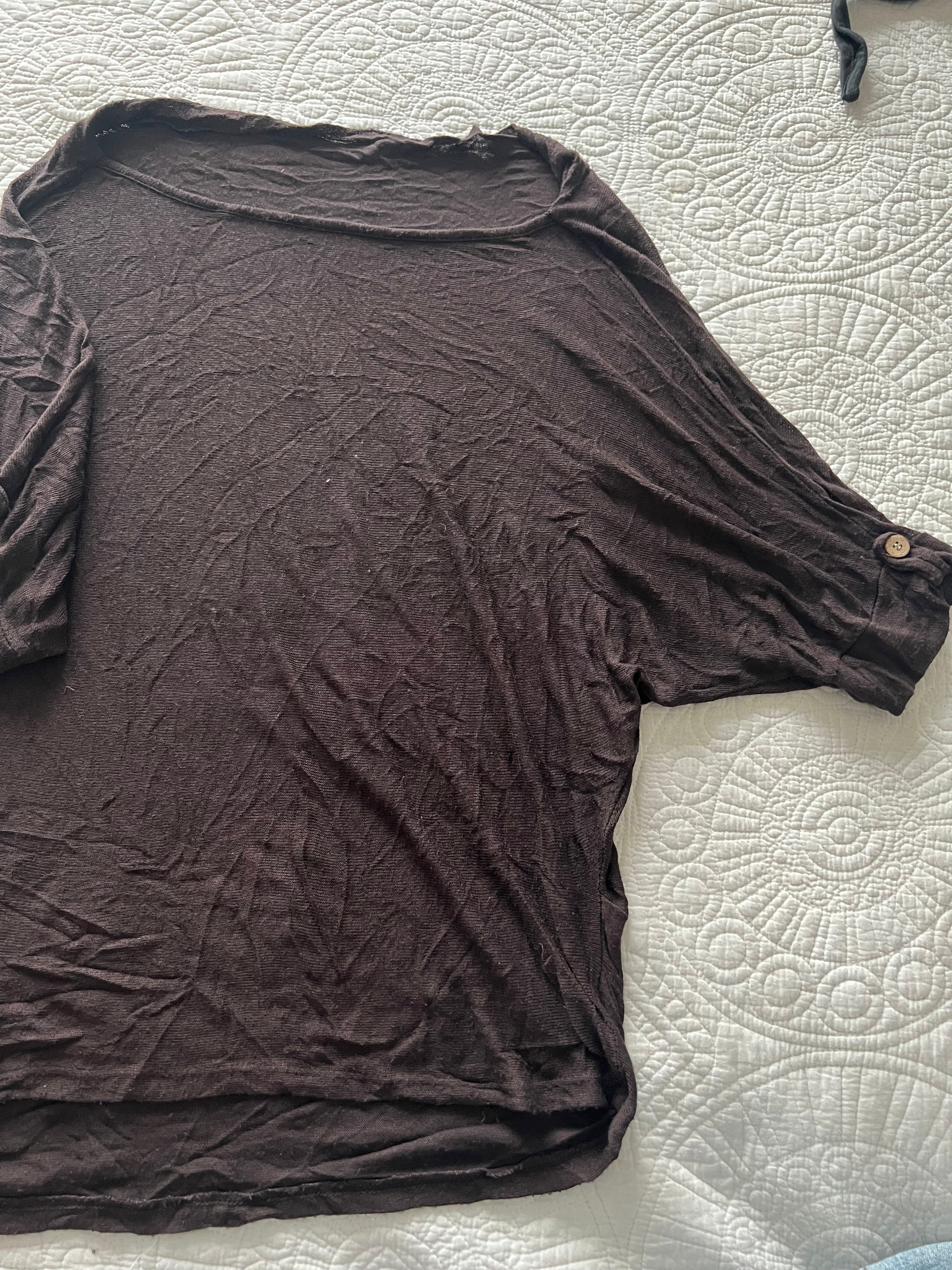 Brown oversized top