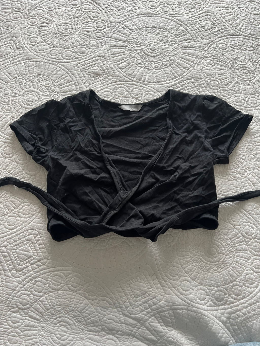 Black tie up crop top