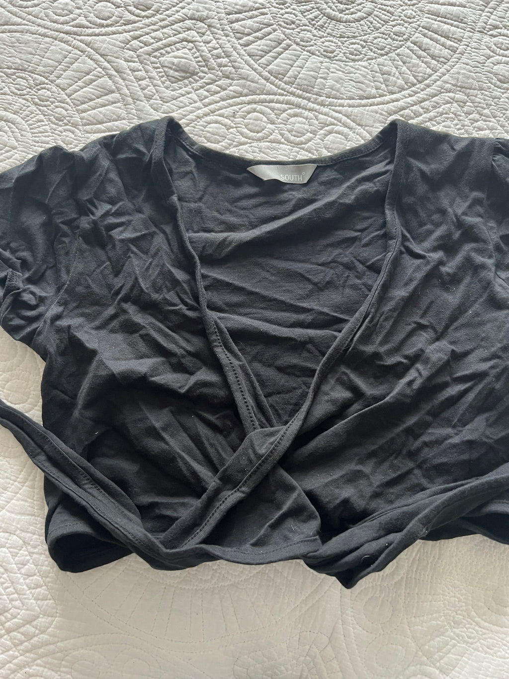 Black tie up crop top
