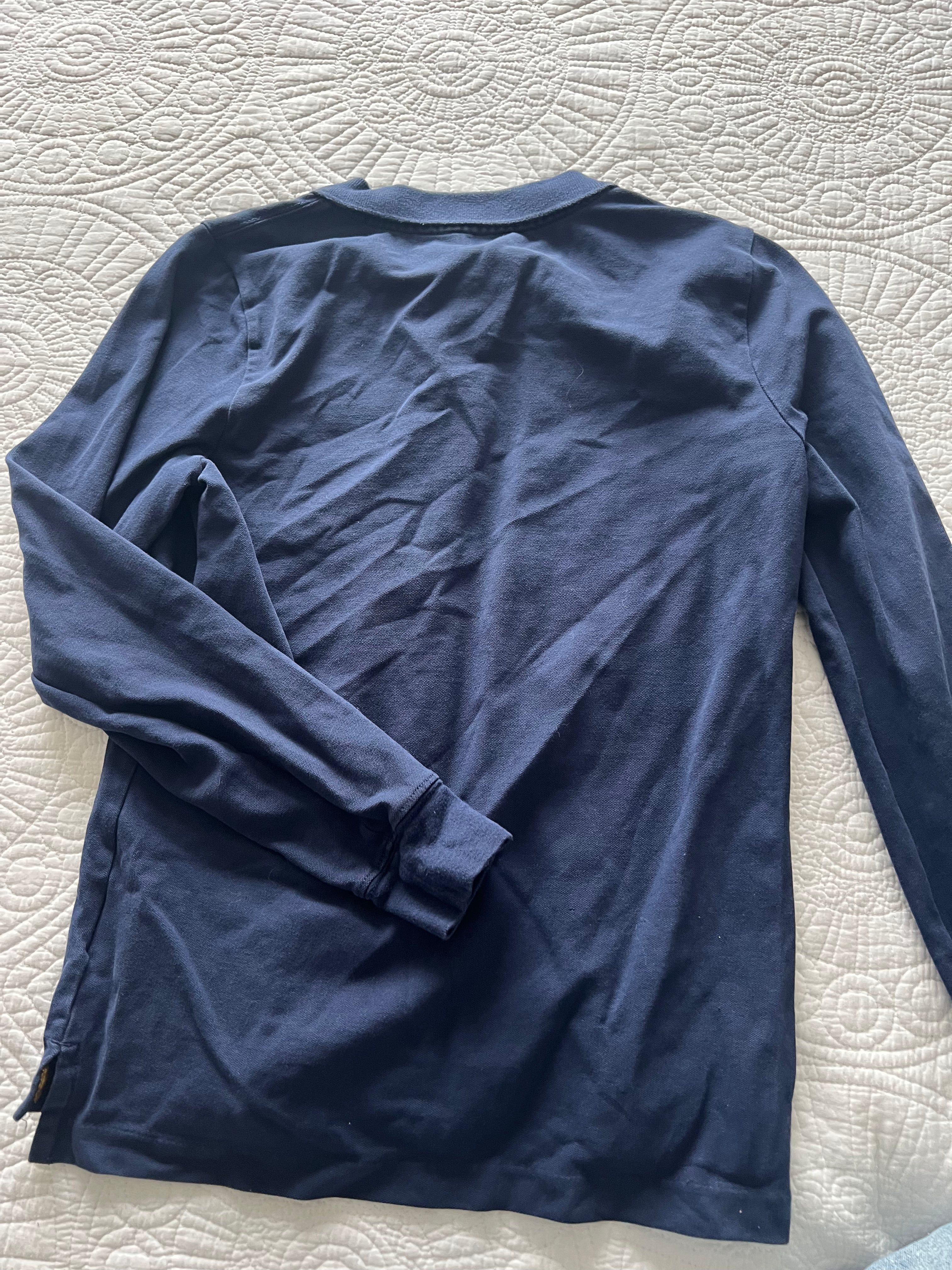 Ralph Lauren navy long sleeve collar top