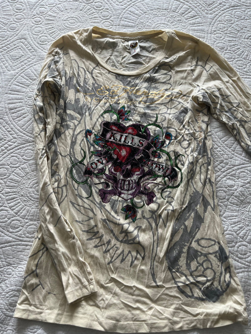 Ed Hardy long sleeve graphic top