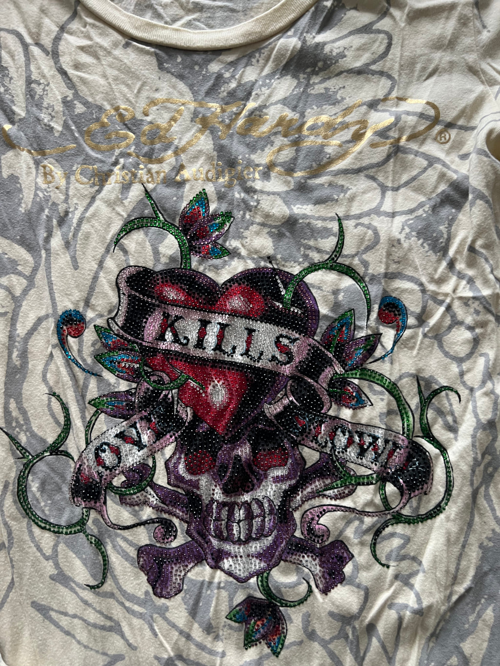 Ed Hardy long sleeve graphic top
