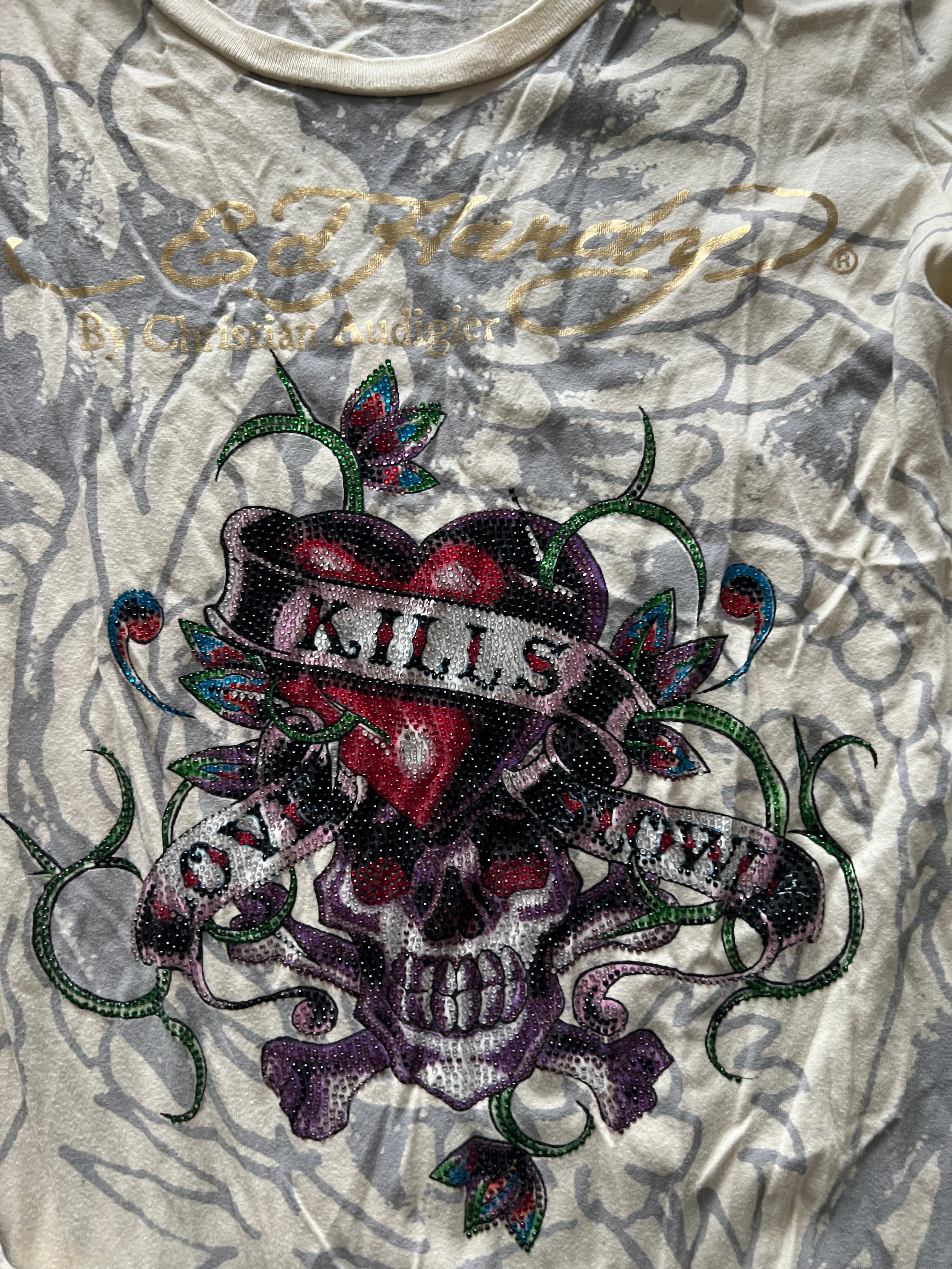 Ed Hardy long sleeve graphic top