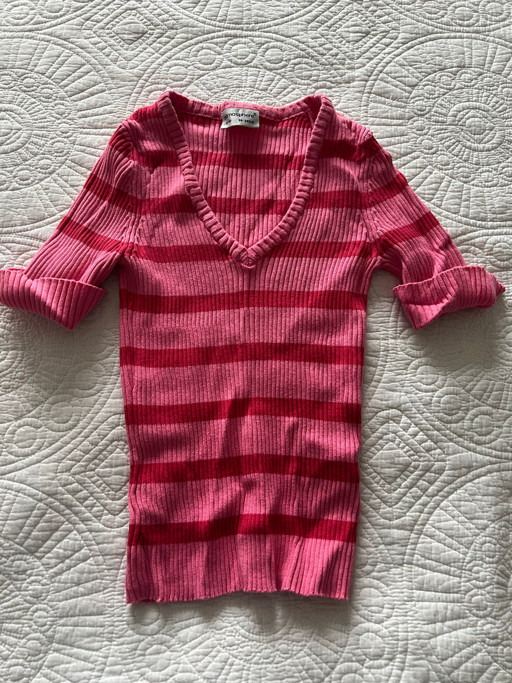 Stripy pink jumper