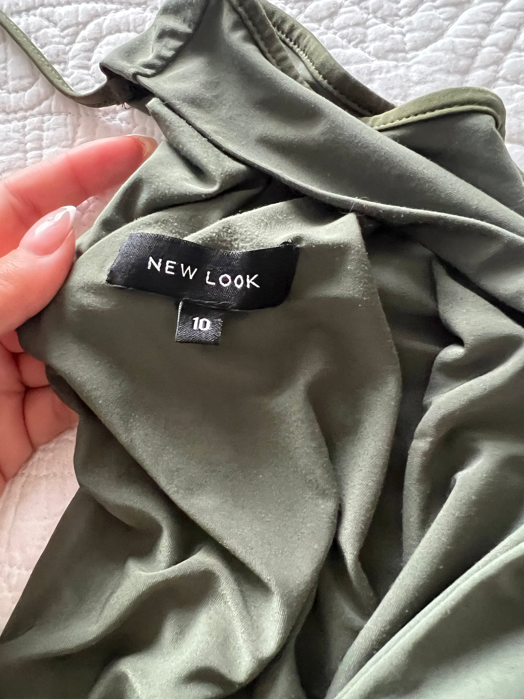Dark green, v neck bodysuit