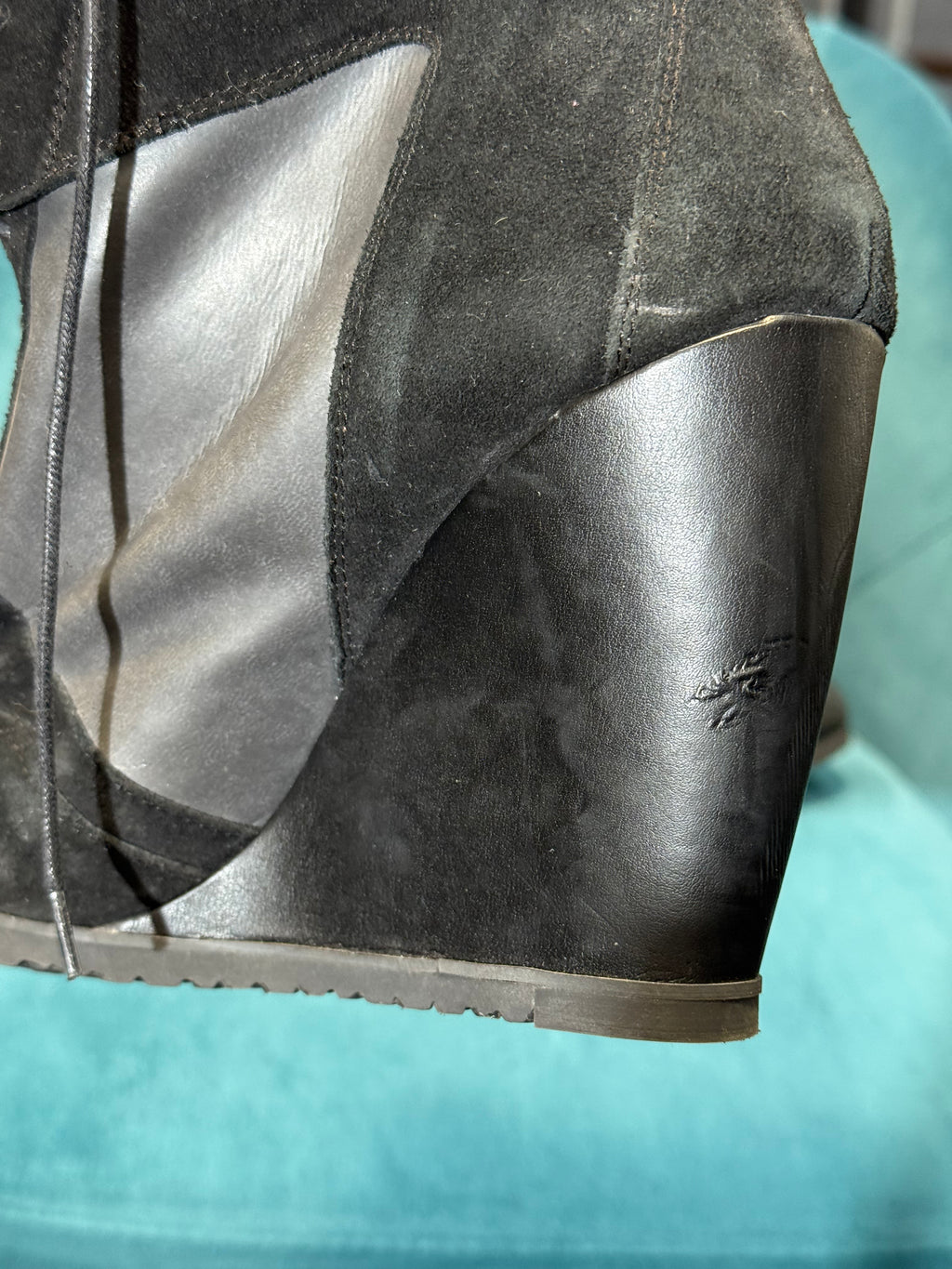 Black High-Top Wedge Trainers