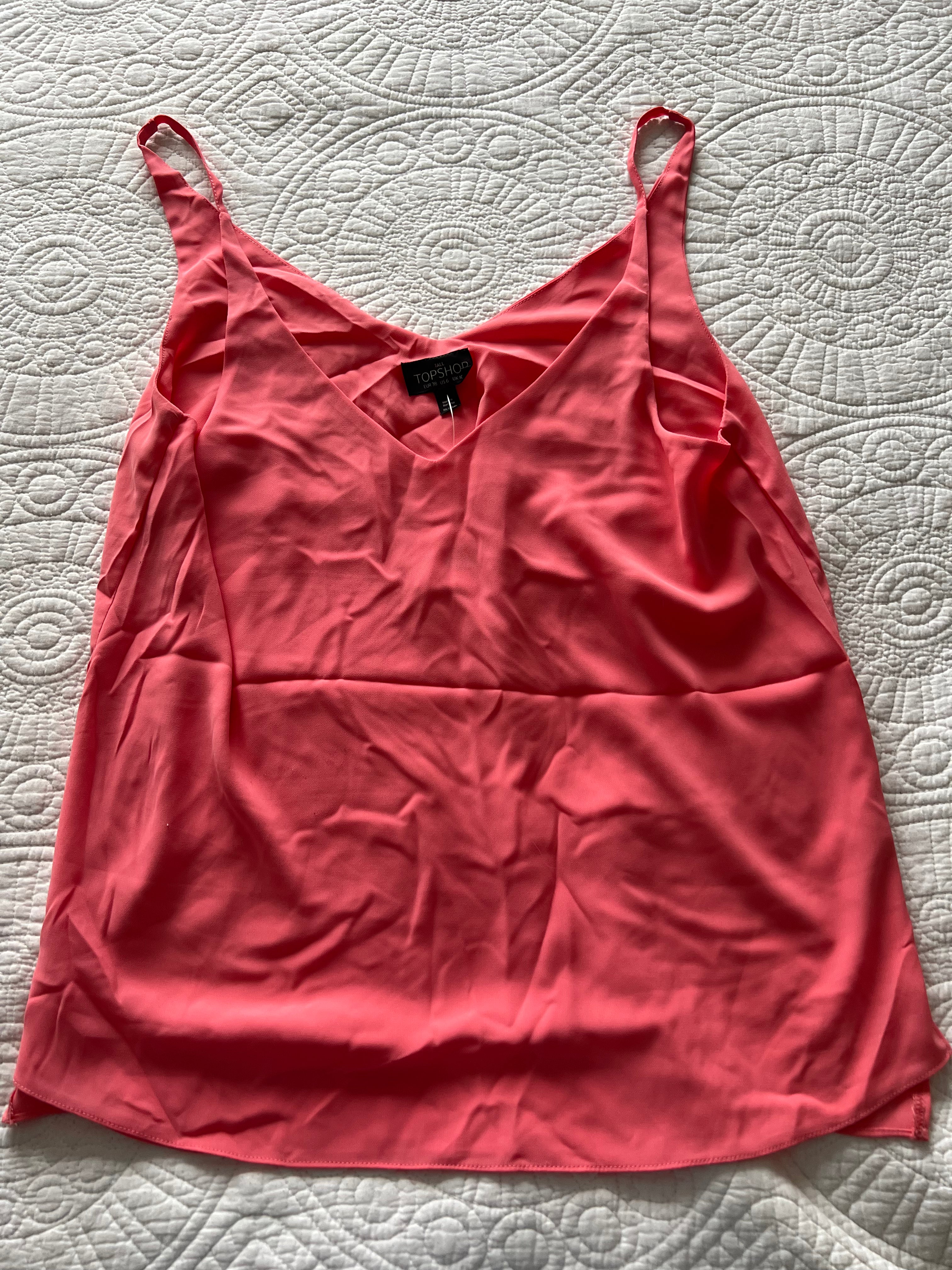 Pink flowy vest top