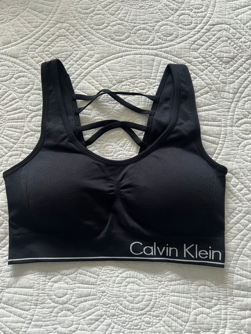 Black Calvin Klein sports bra