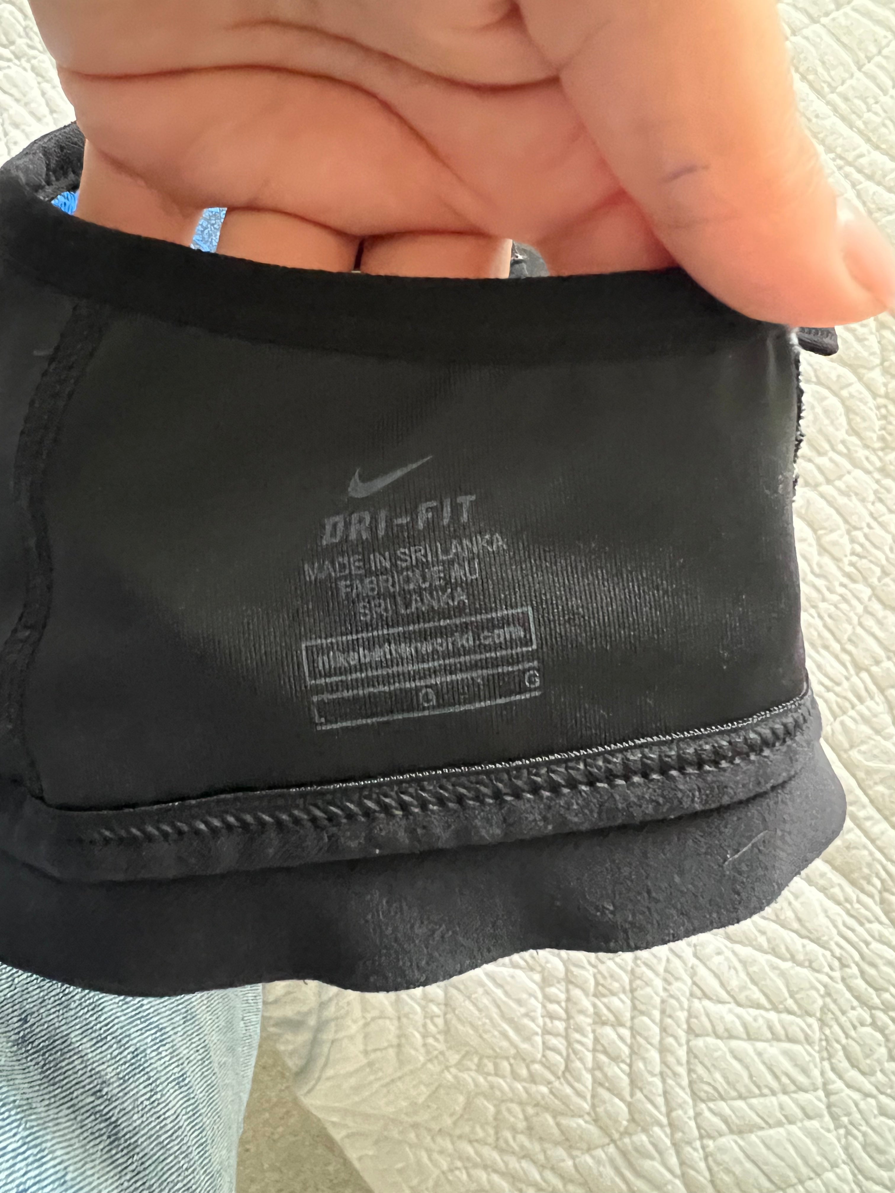 Black/blue Nike sports bra