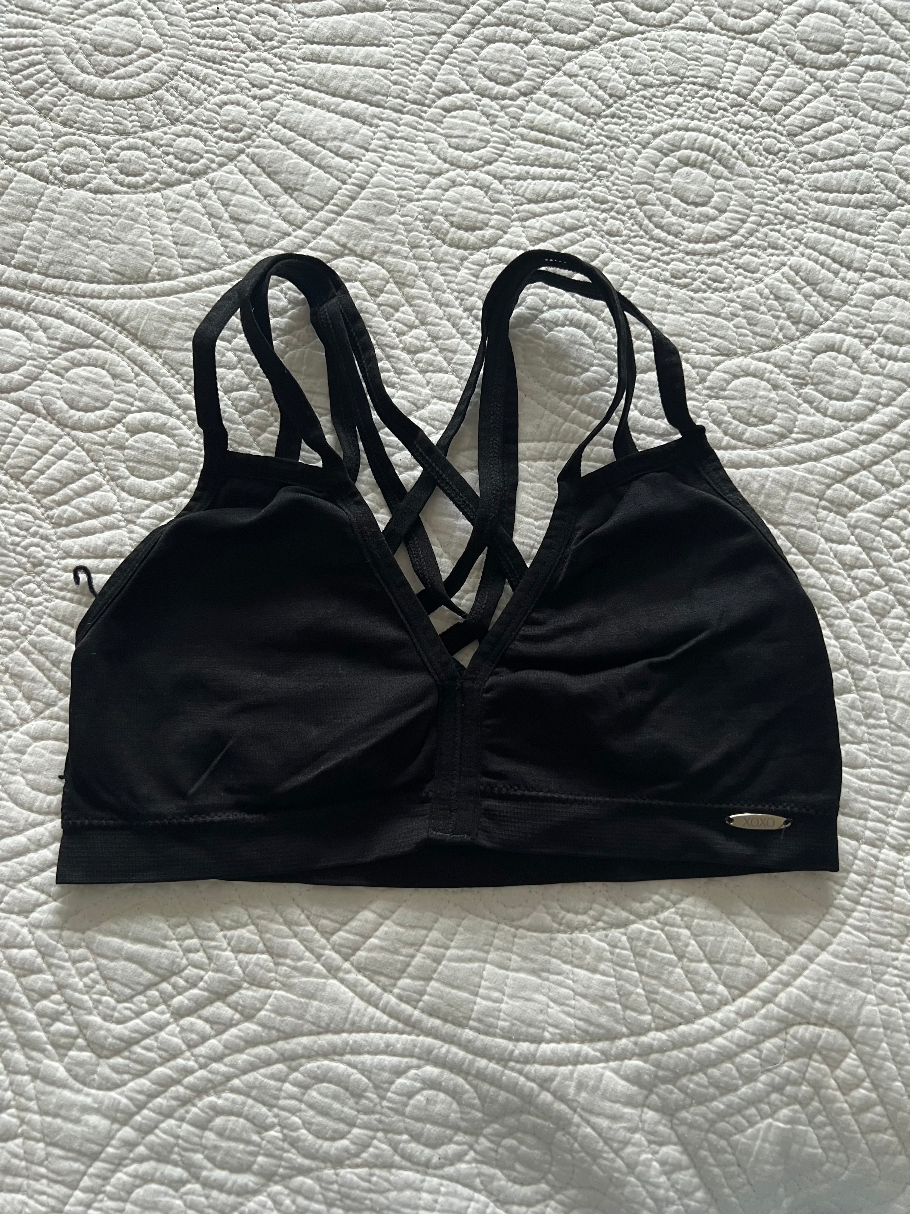 Black XOXO sports bra