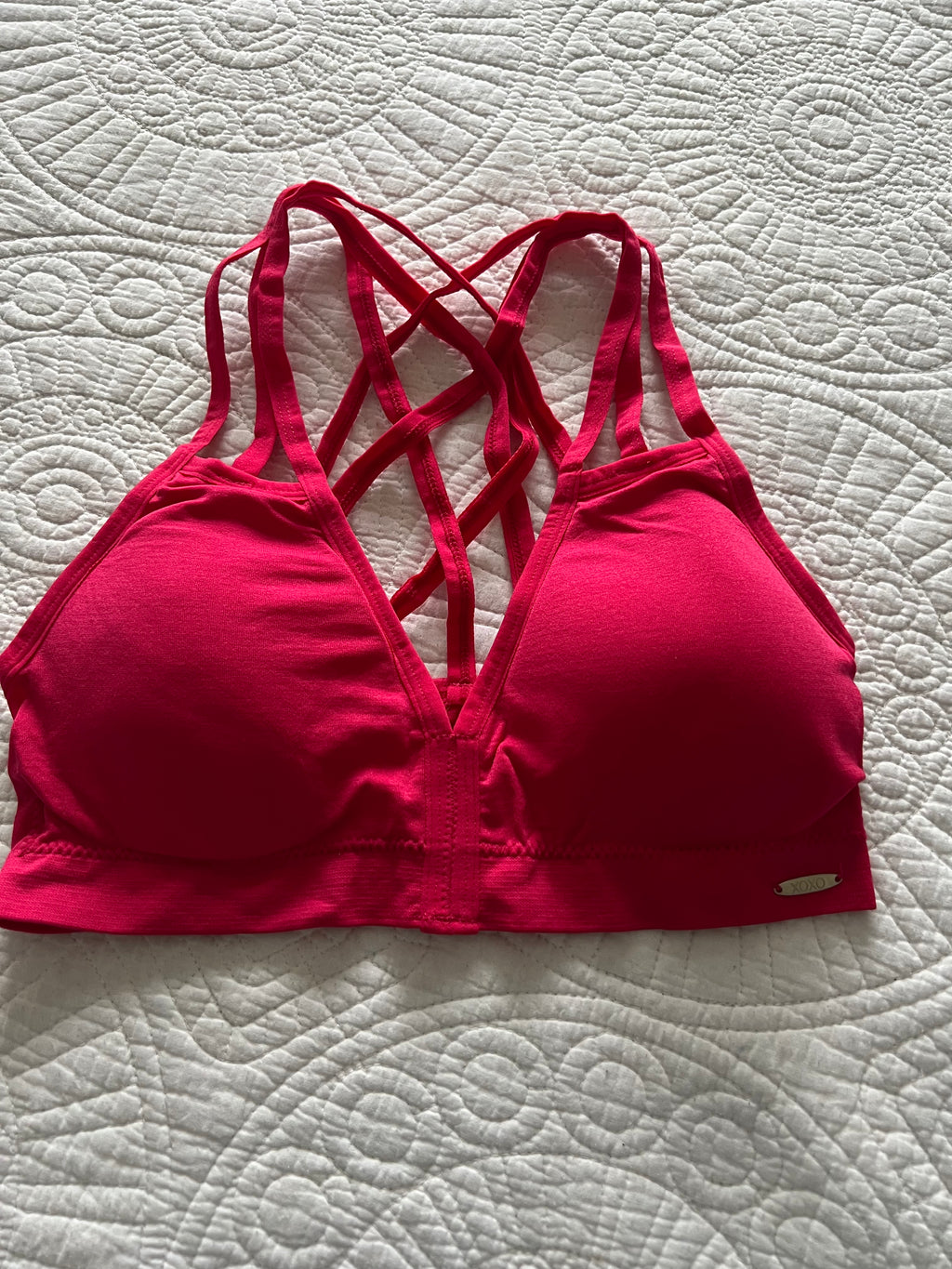 Pink XOXO sports bra