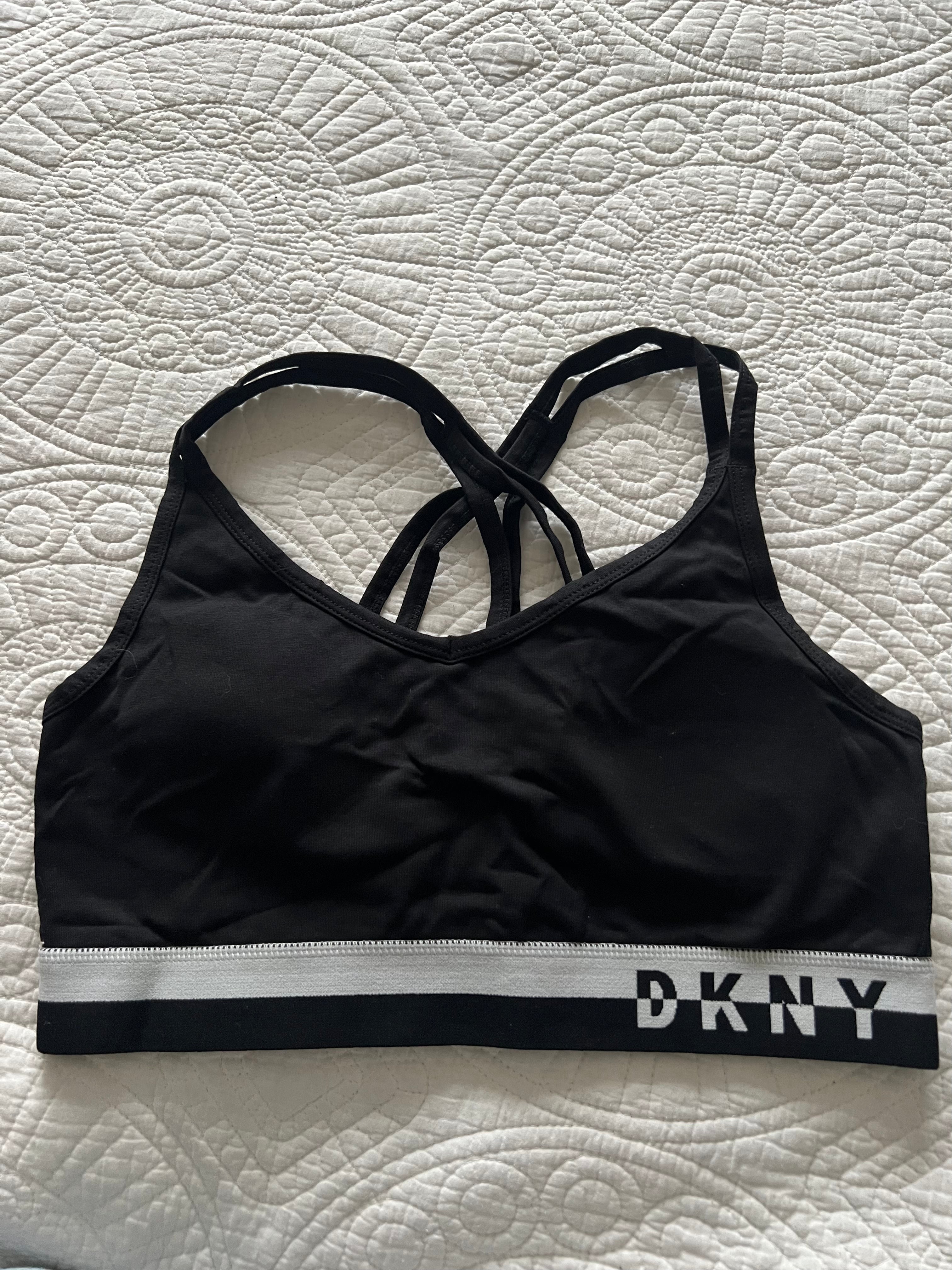 DKNY black sports bra