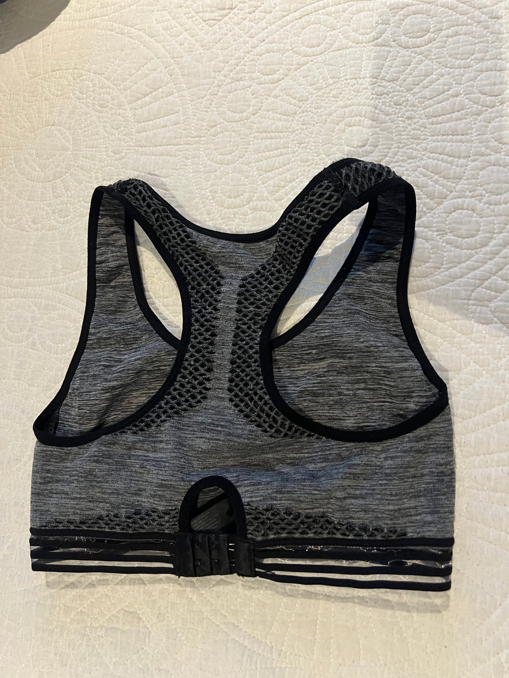 Grey/black sports bra