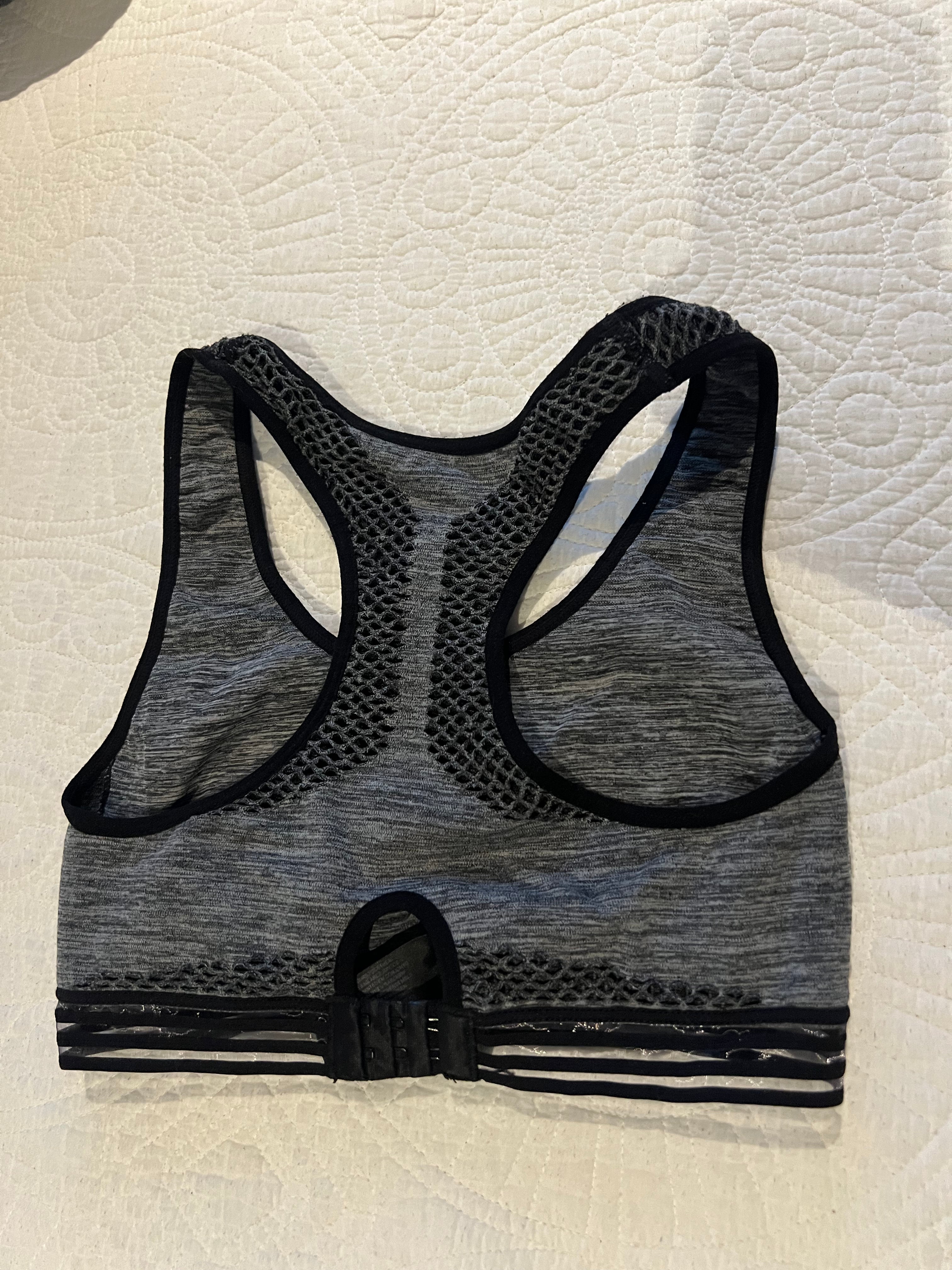 Grey/black sports bra