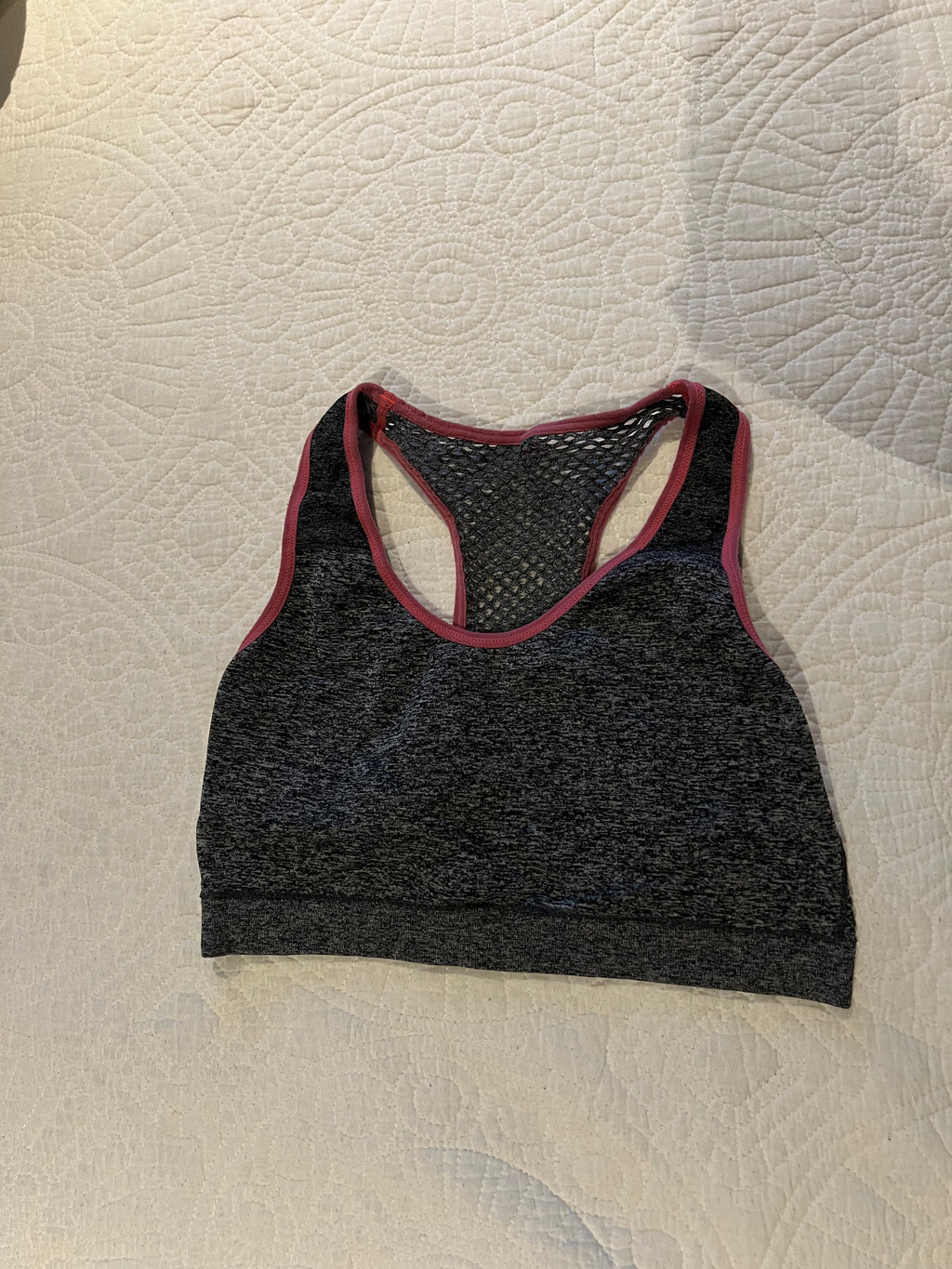 Dark grey sports bra