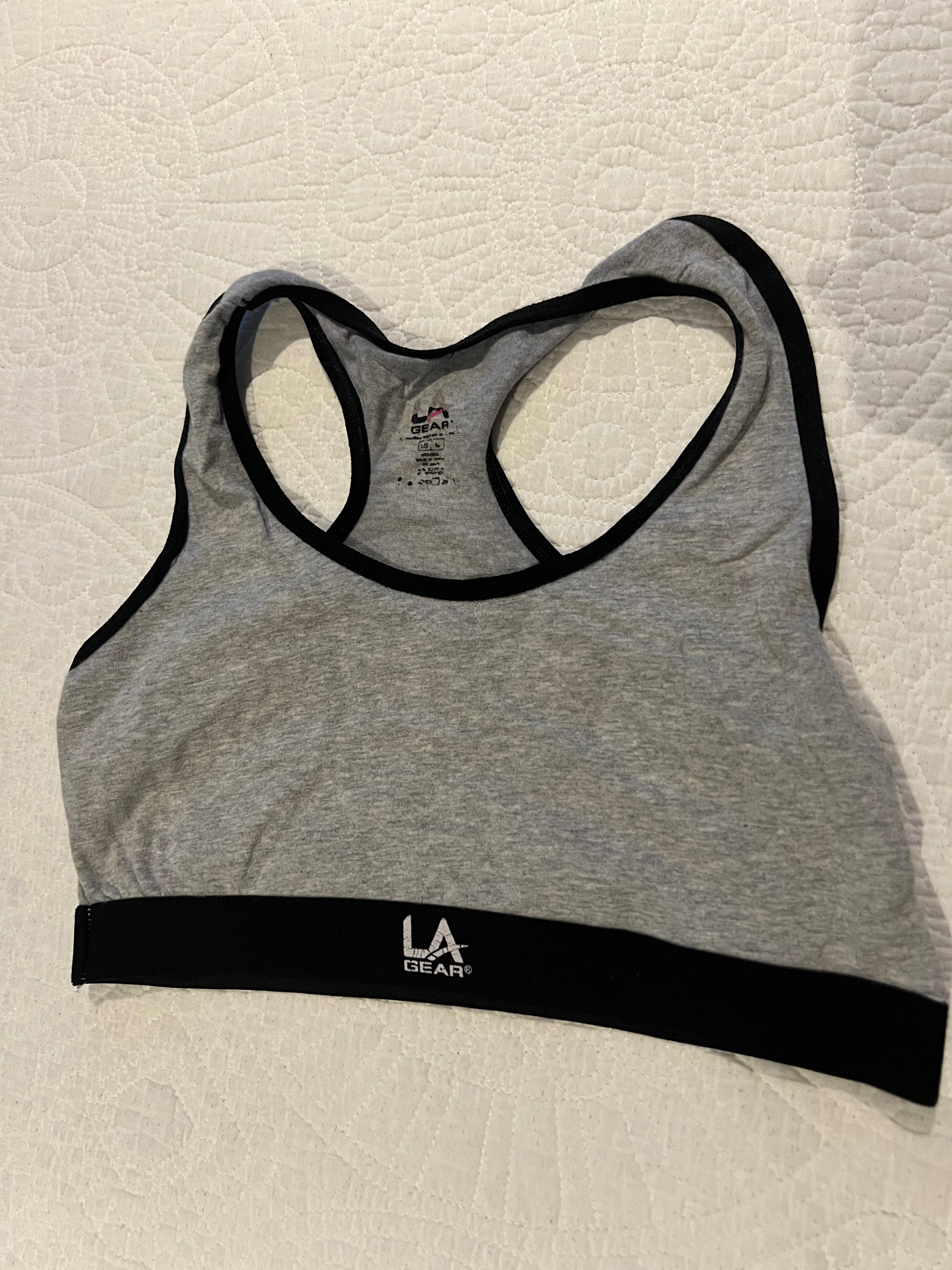 Grey sports bra