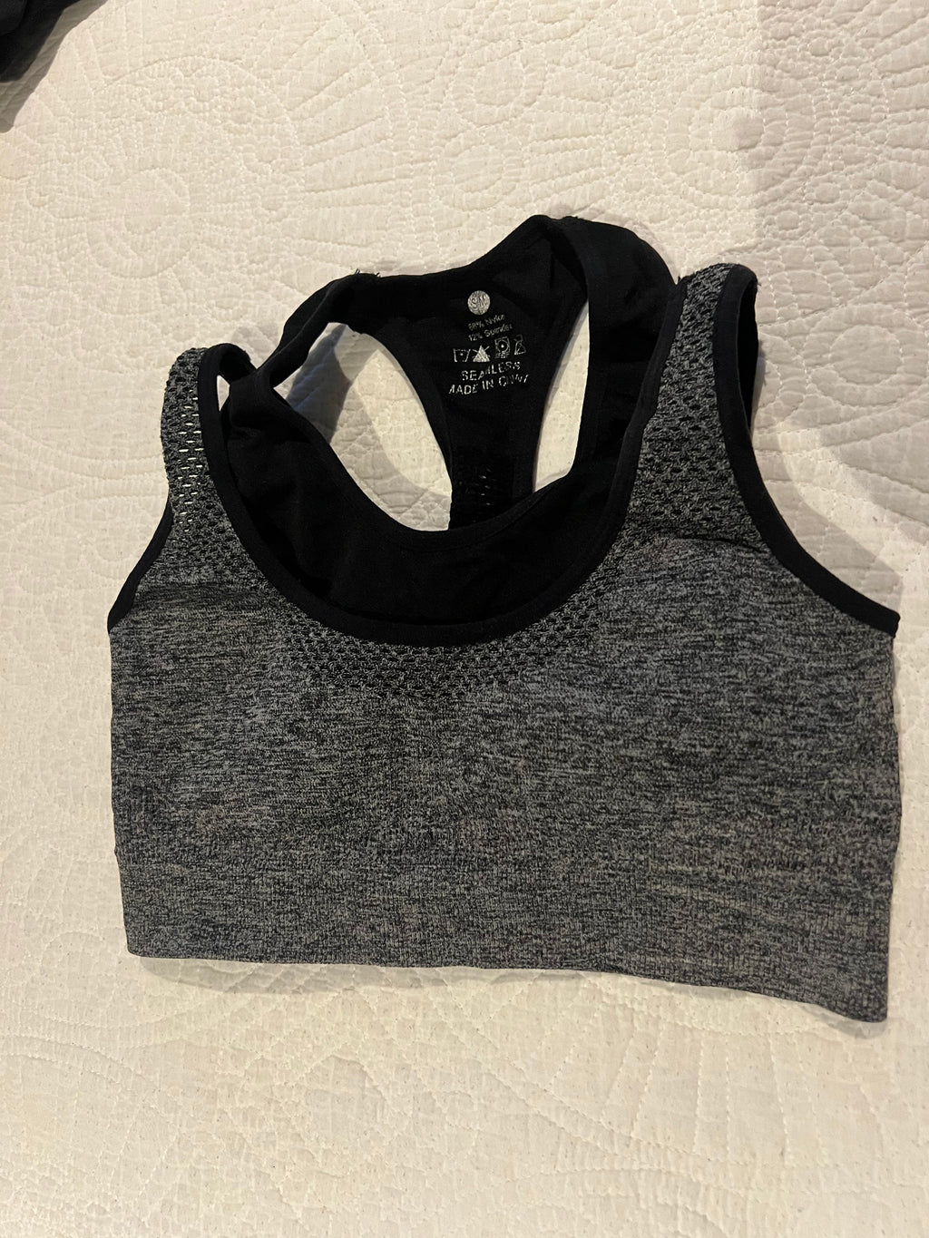 Grey sports bra