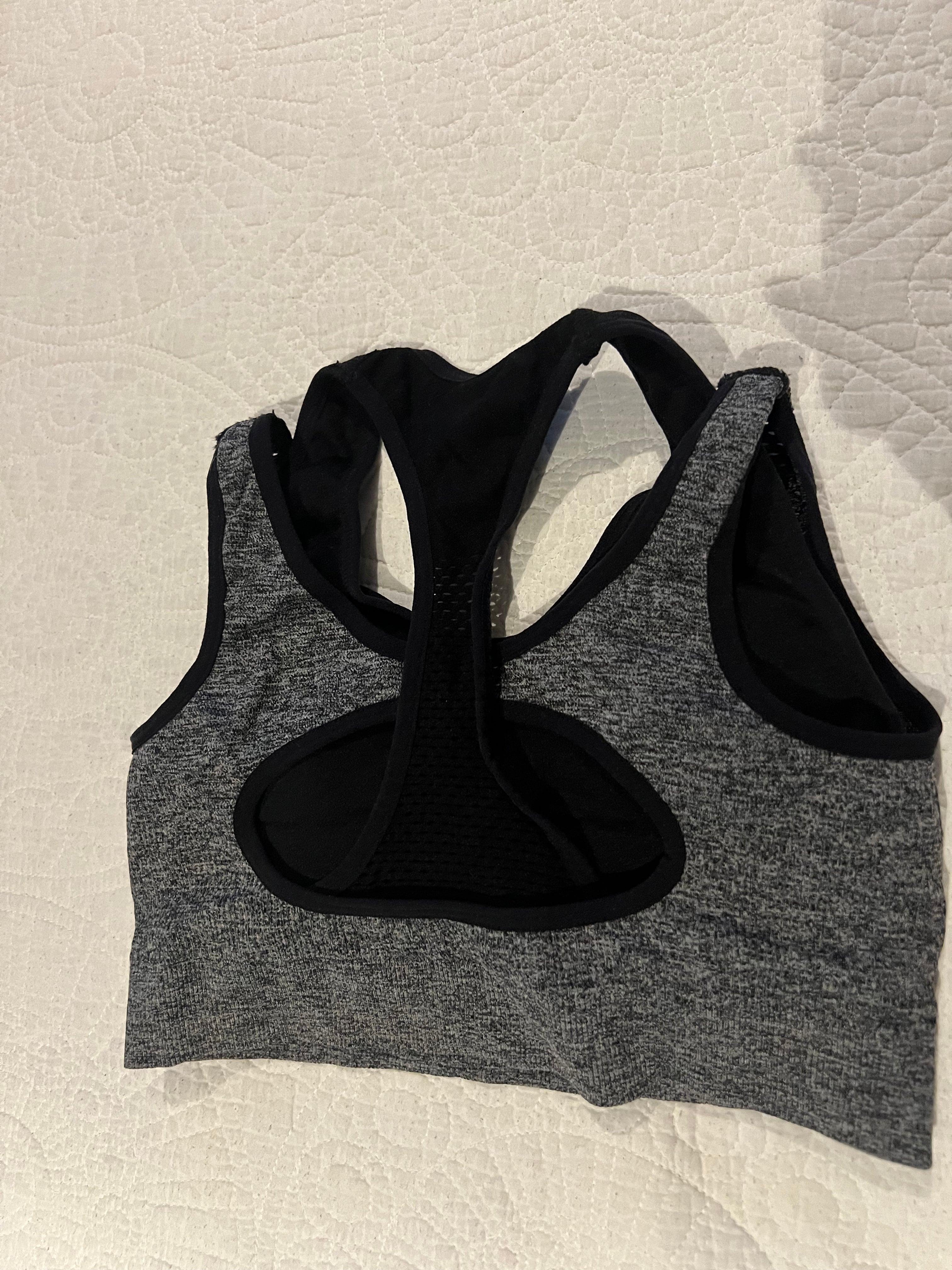 Grey sports bra