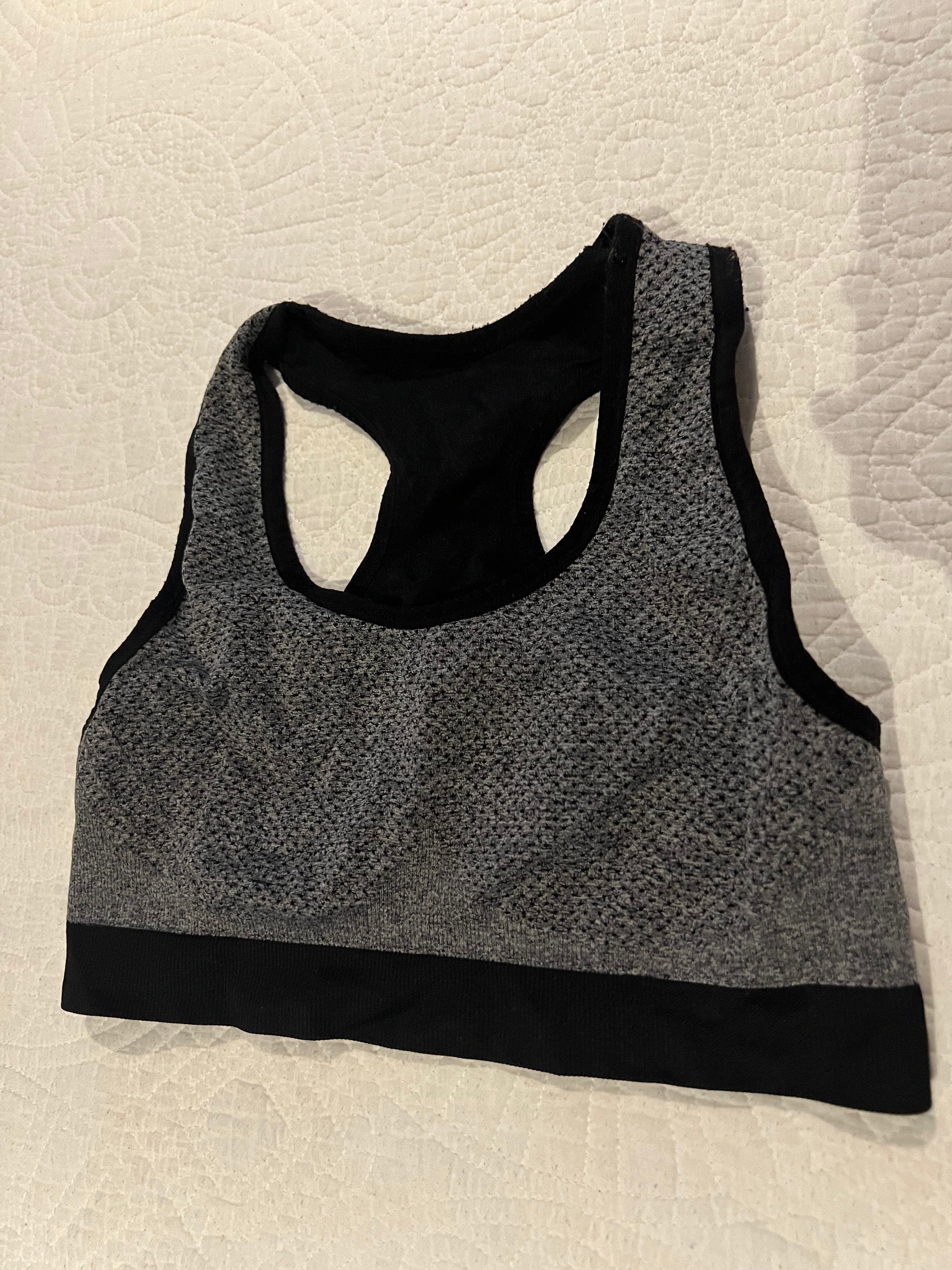 Grey sports bra