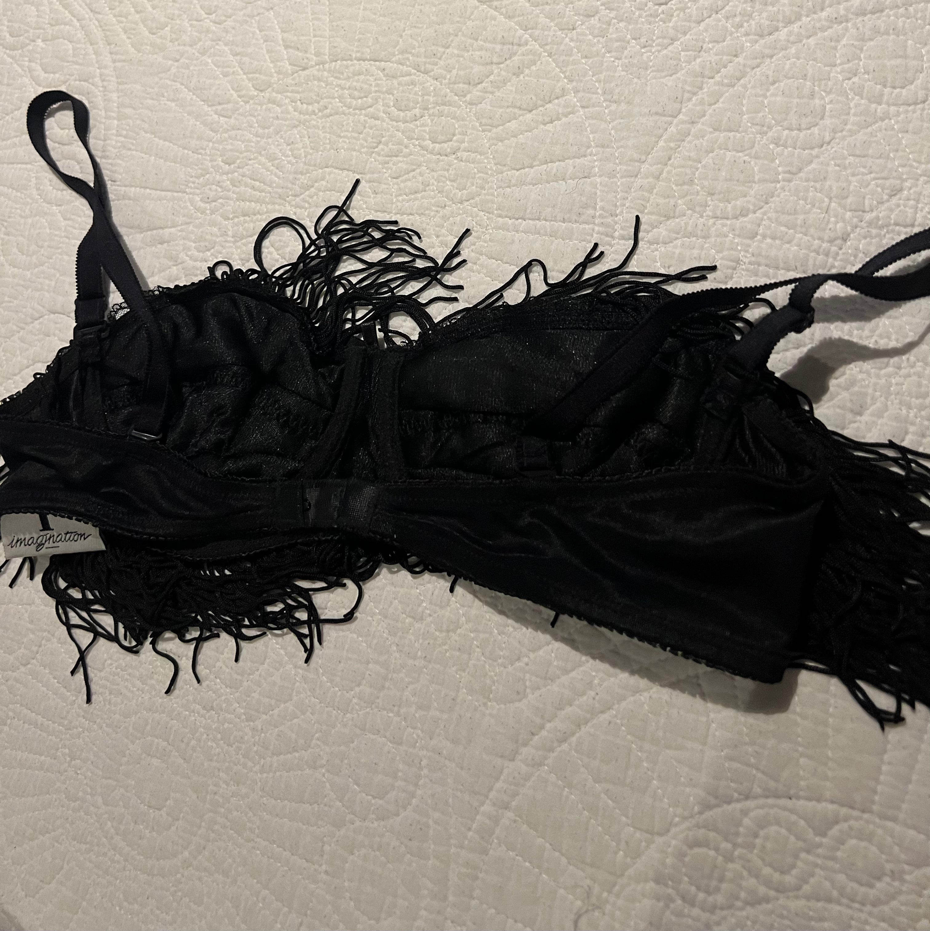 Black bra with frills