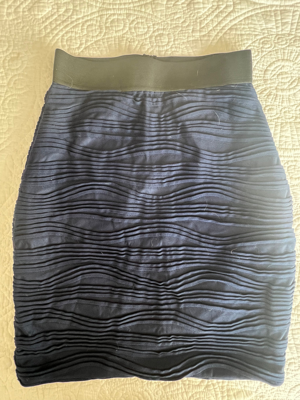 Navy blue textured skirt