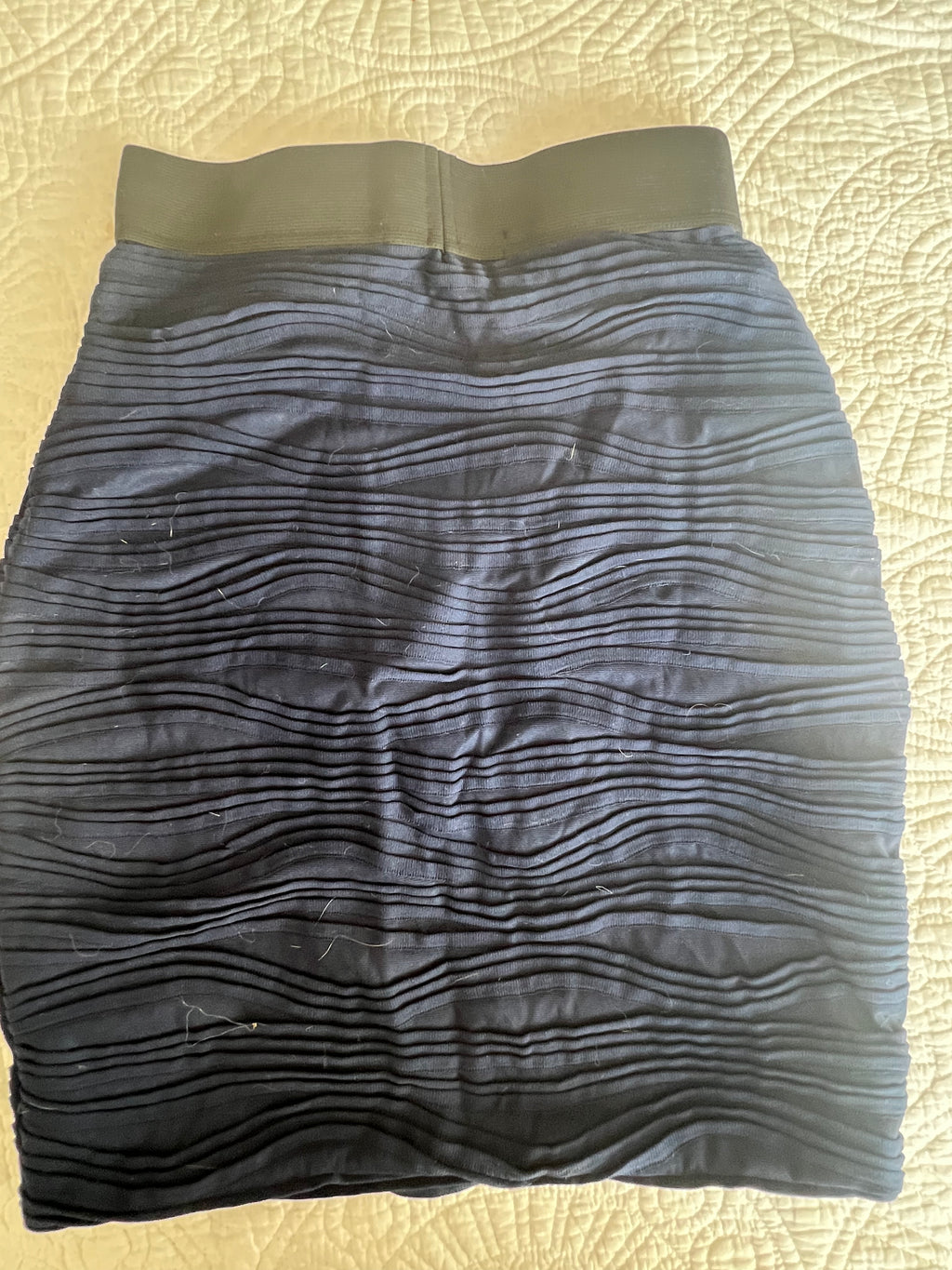 Navy blue textured skirt