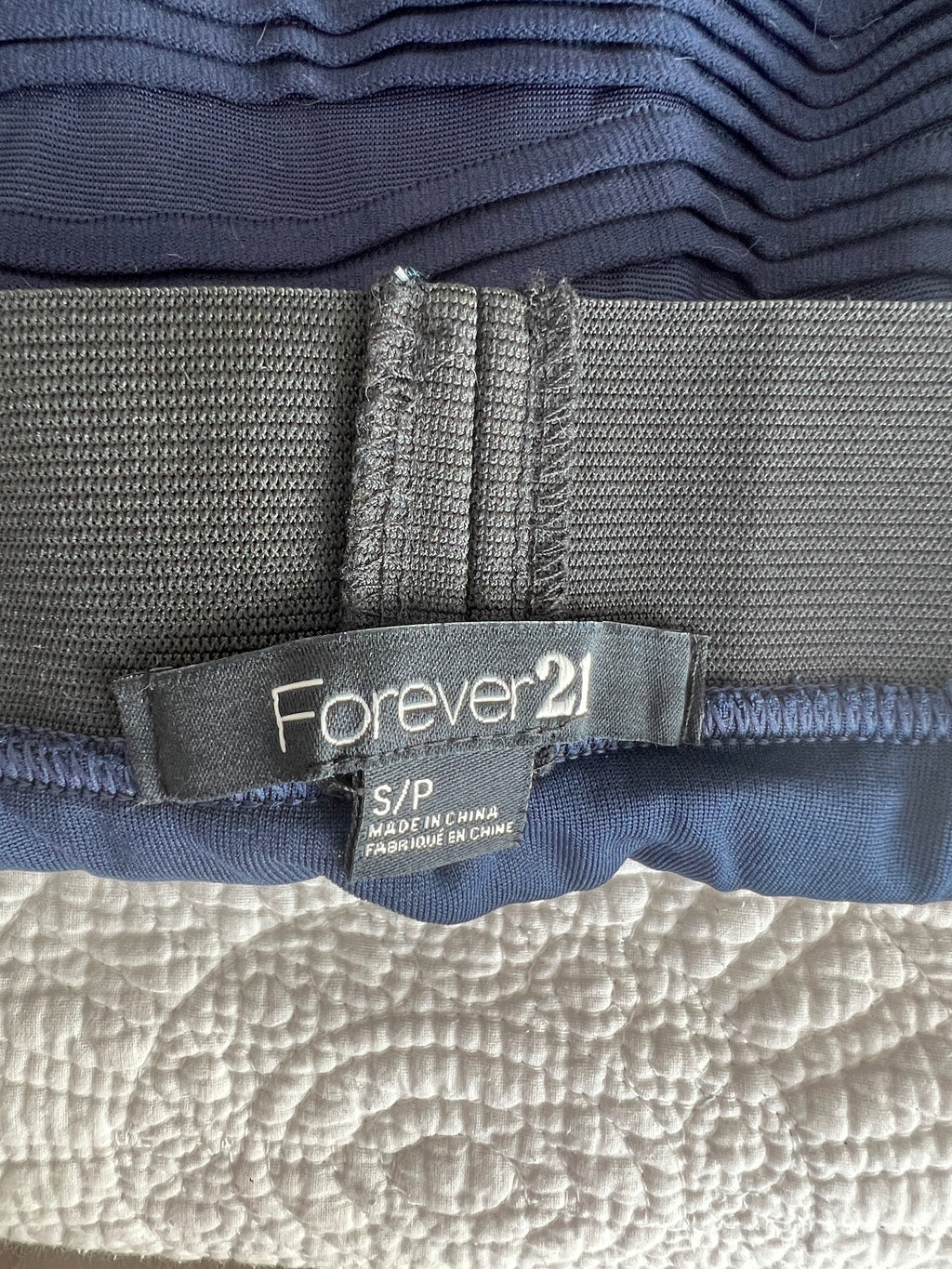 Navy blue textured skirt