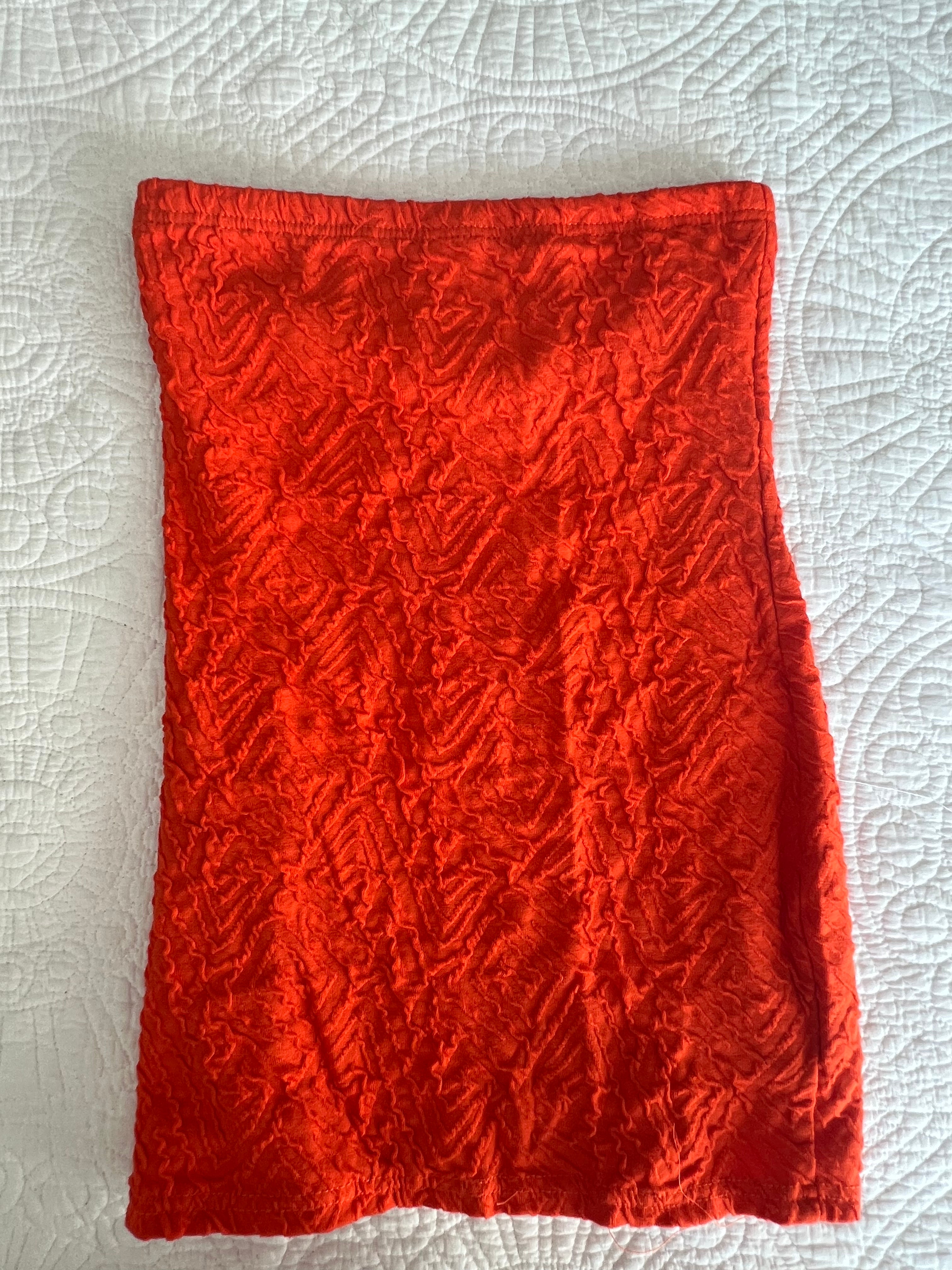Midi red skirt