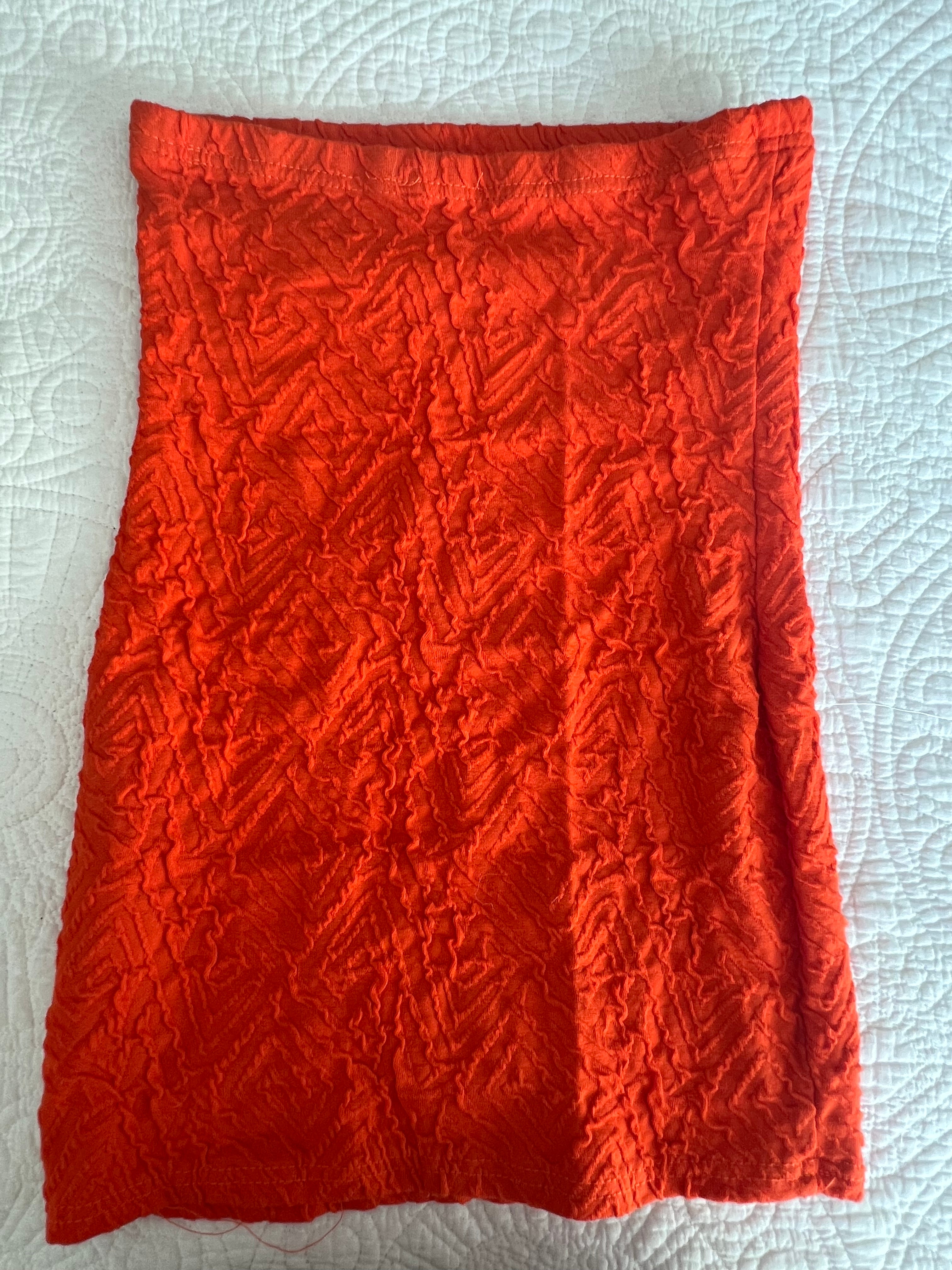 Midi red skirt
