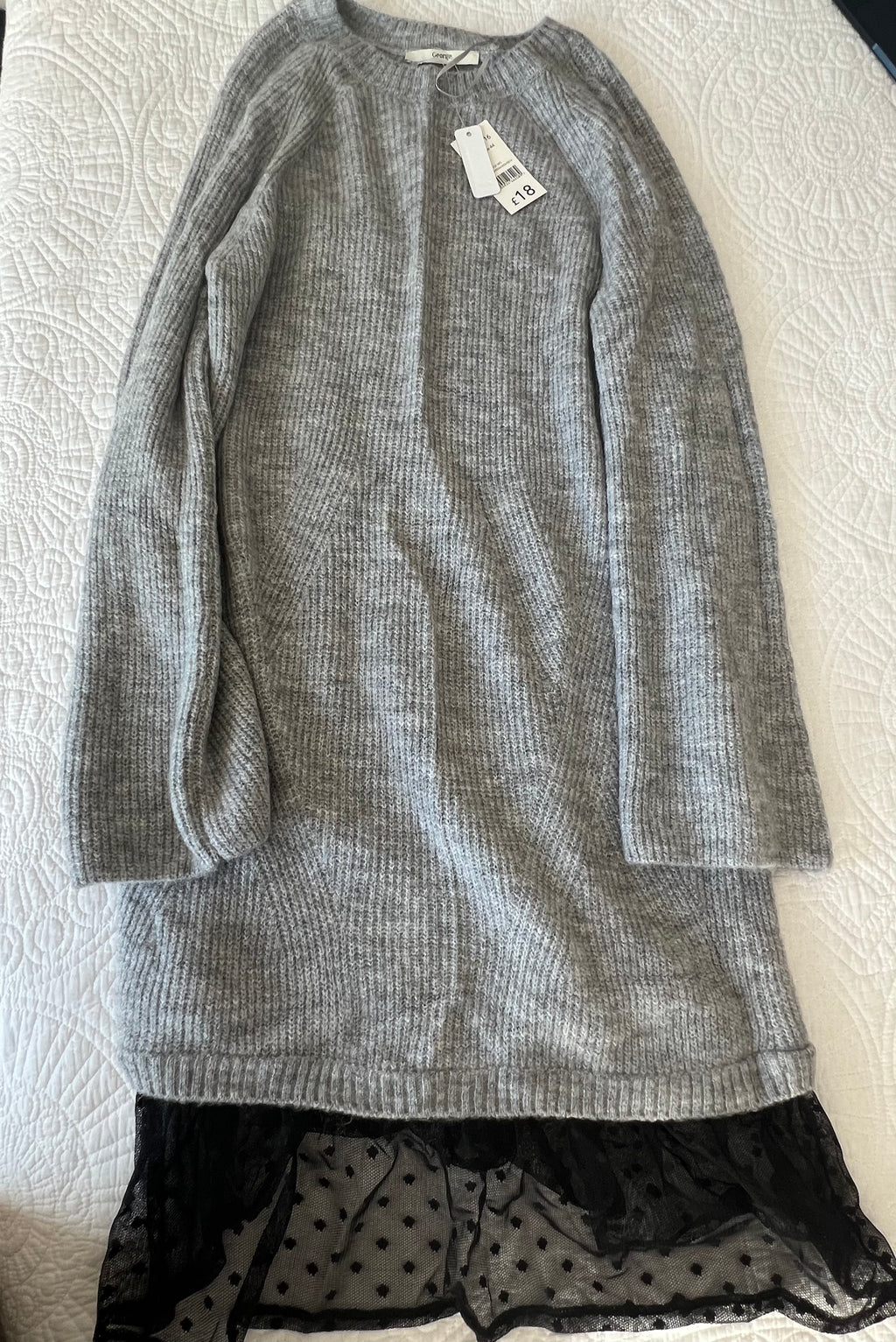 Long grey jumper dress