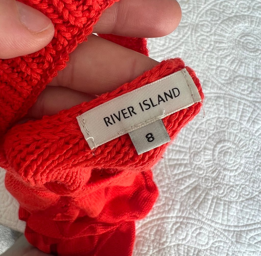 Red stripy short sleeve jumper