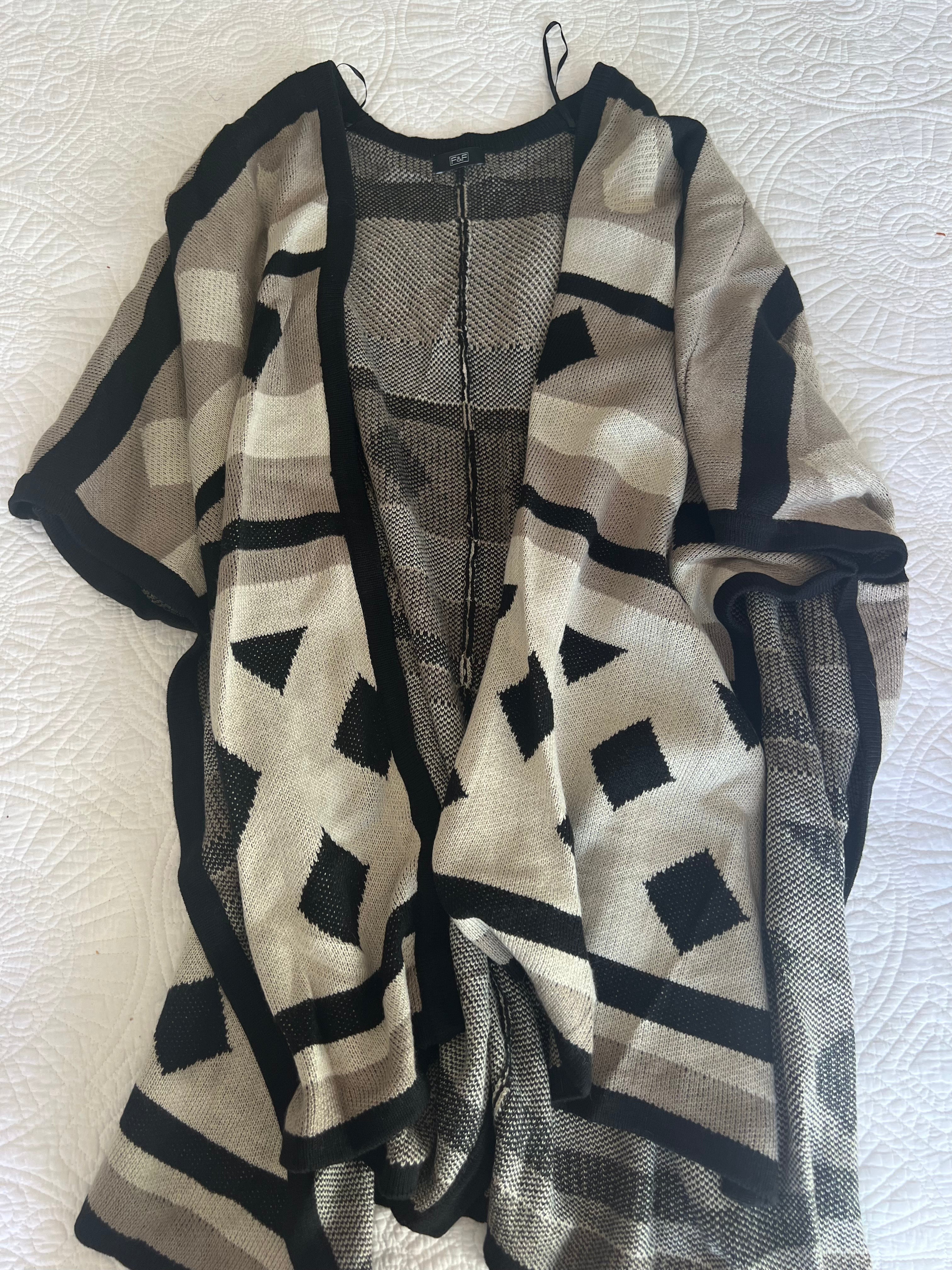 Grey knitted cardigan