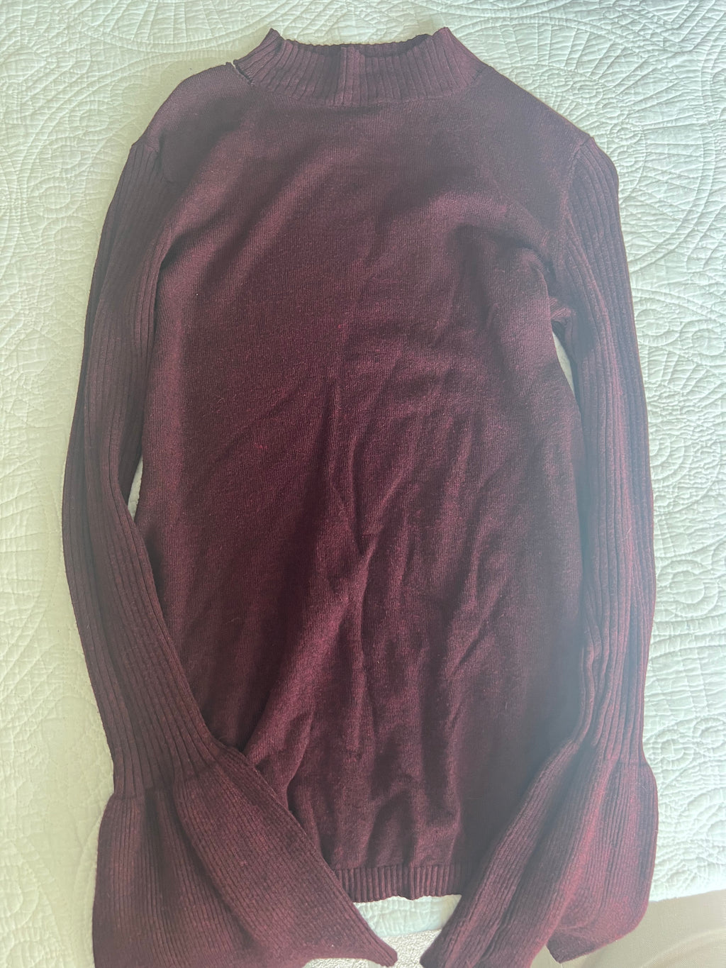 Long sleeve burgundy jumper dress