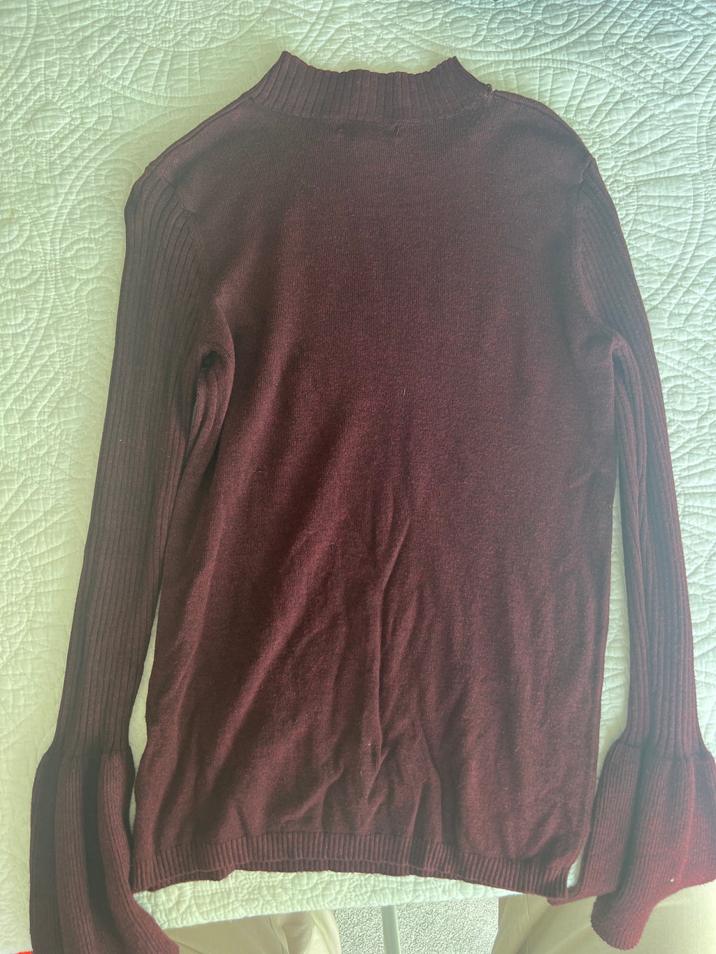 Long sleeve burgundy jumper dress