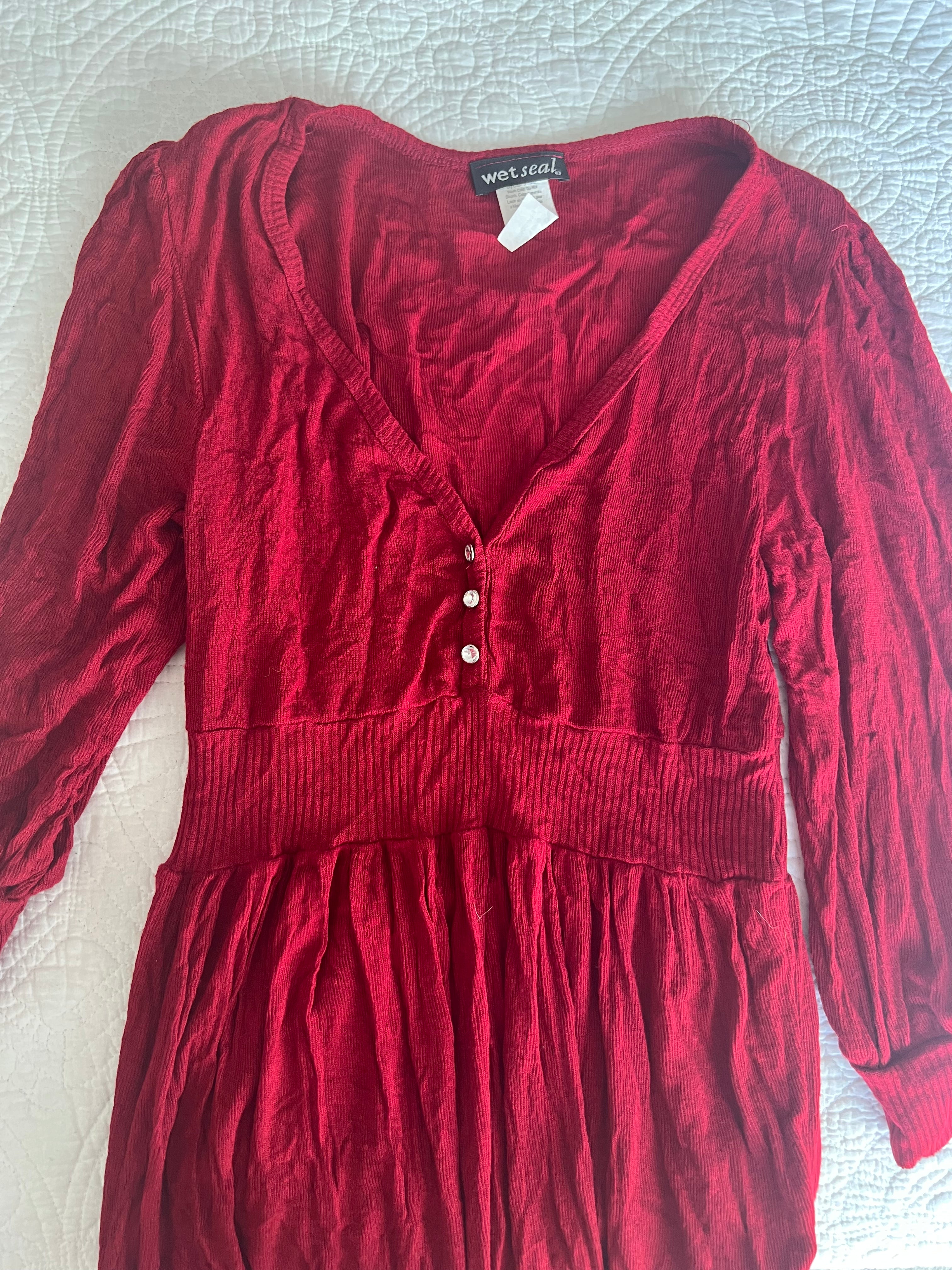 Red mini jumper dress