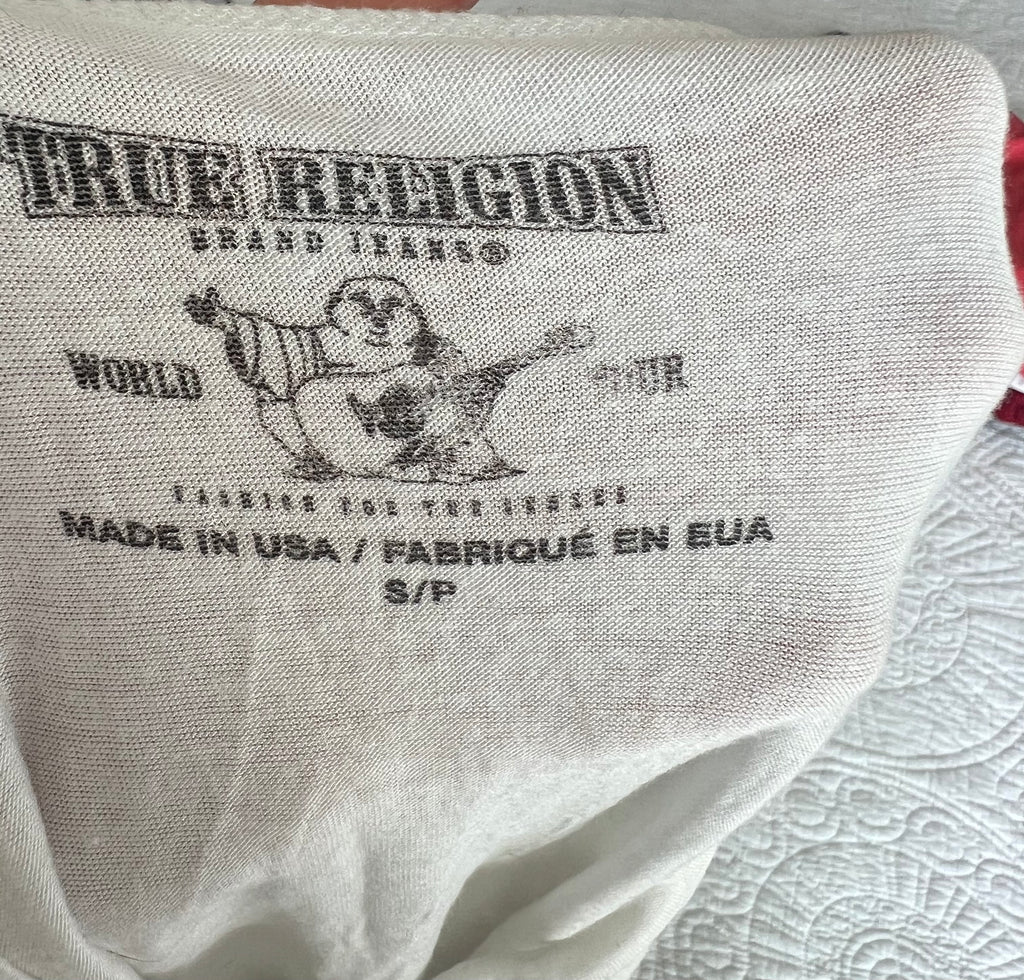 White True Religion graphic top