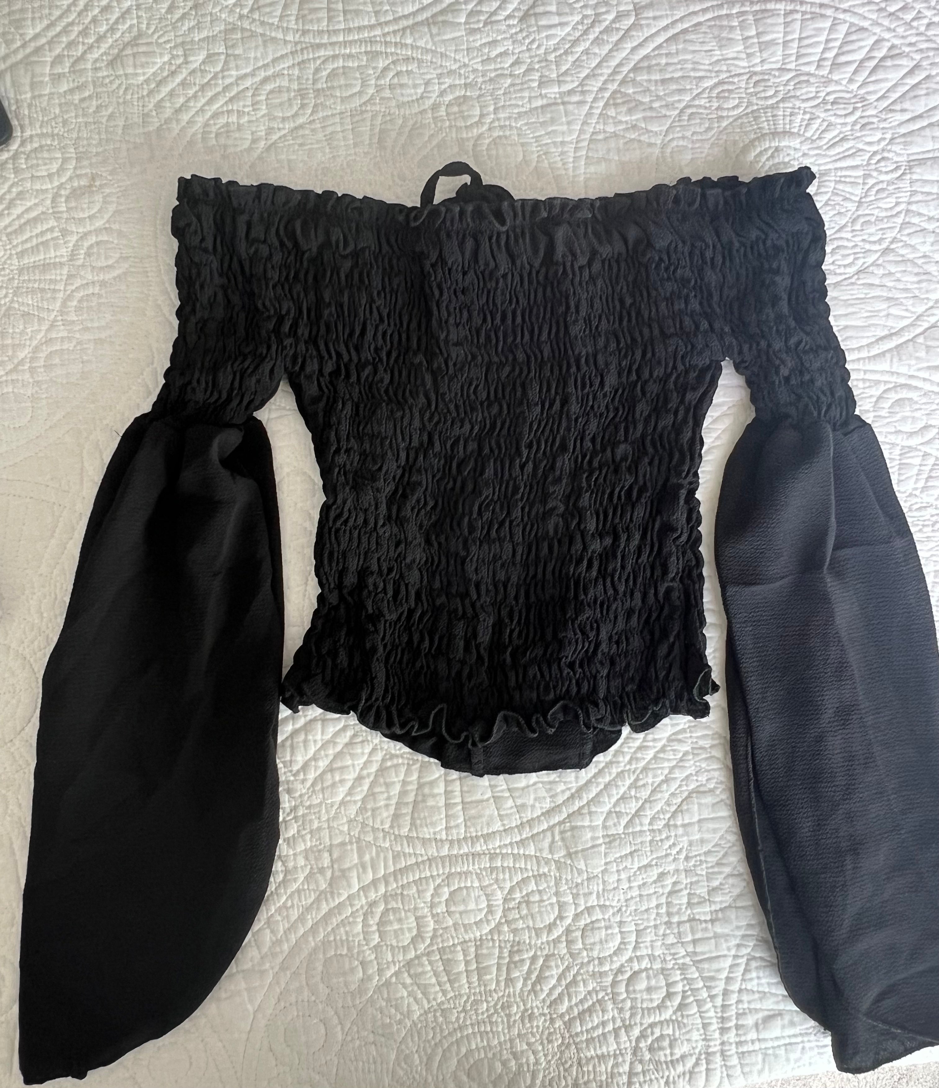 Black off the shoulder crop top