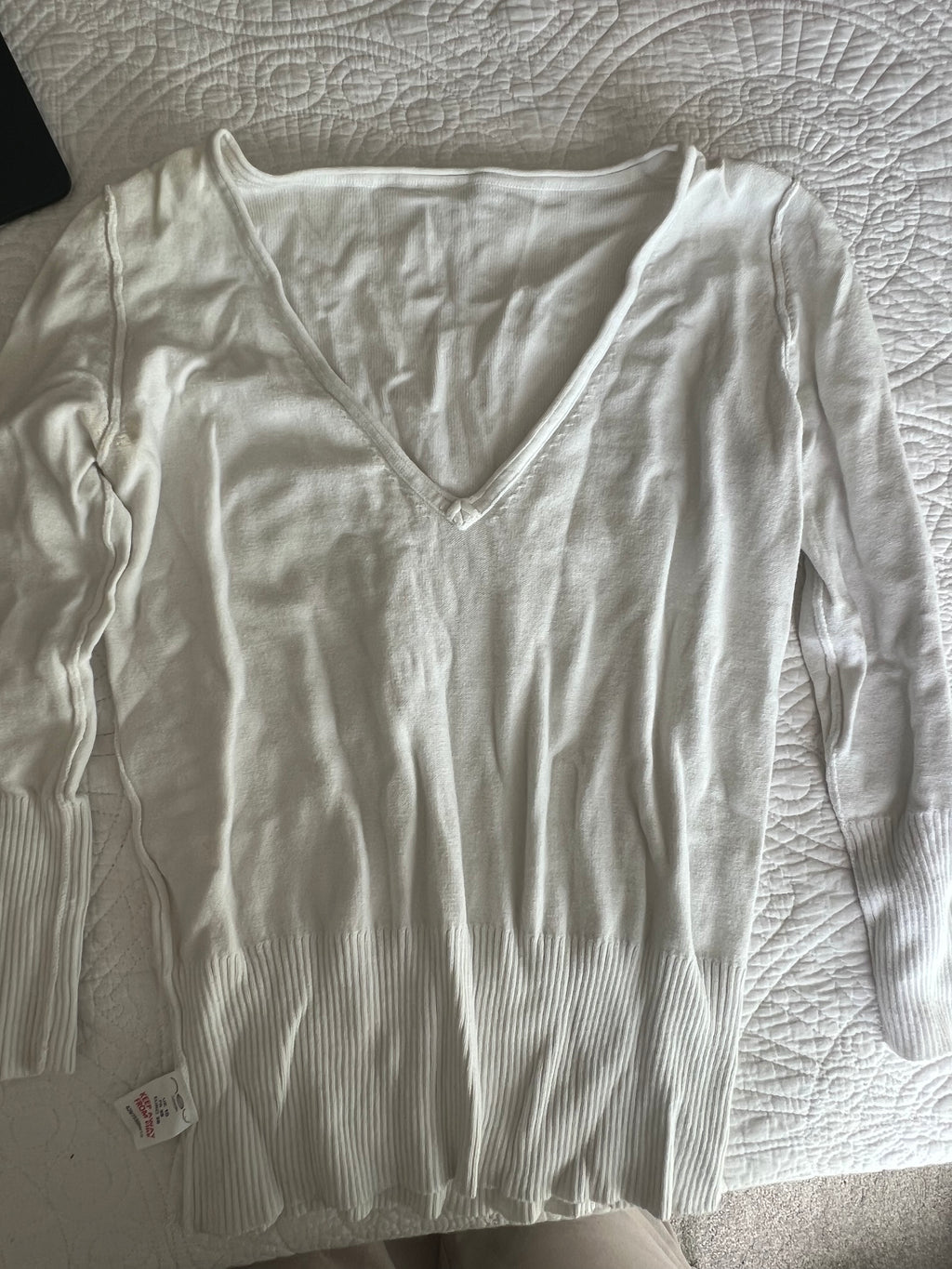 White long sleeve top