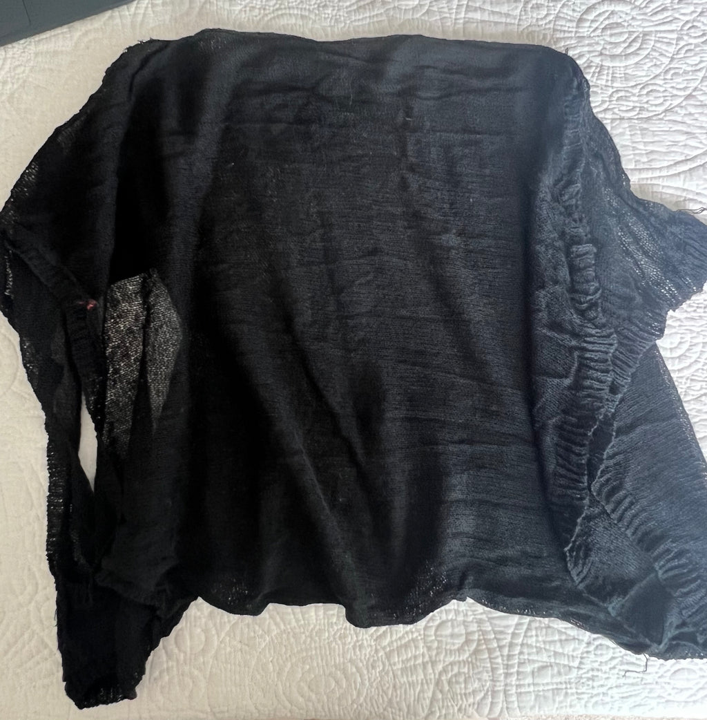 Black sheer, oversized cardigan