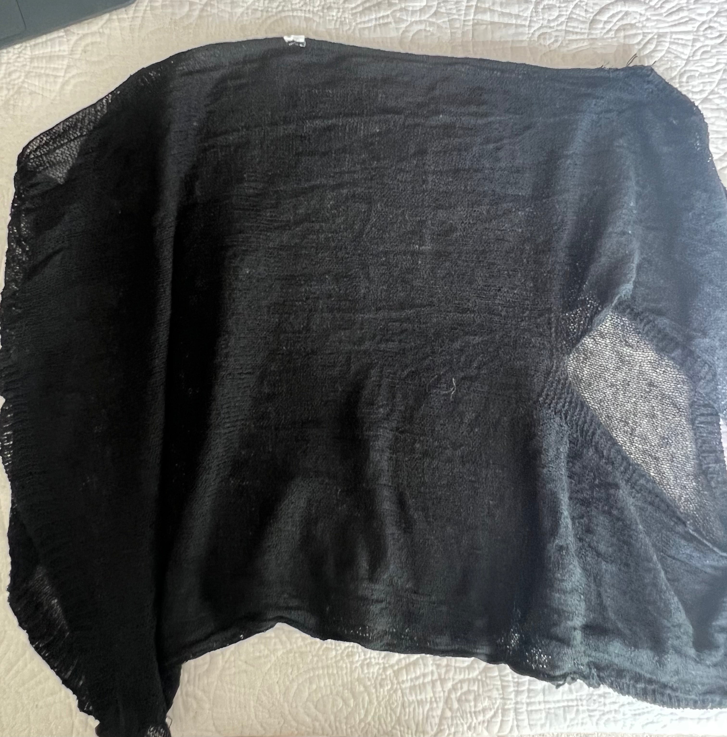 Black sheer, oversized cardigan