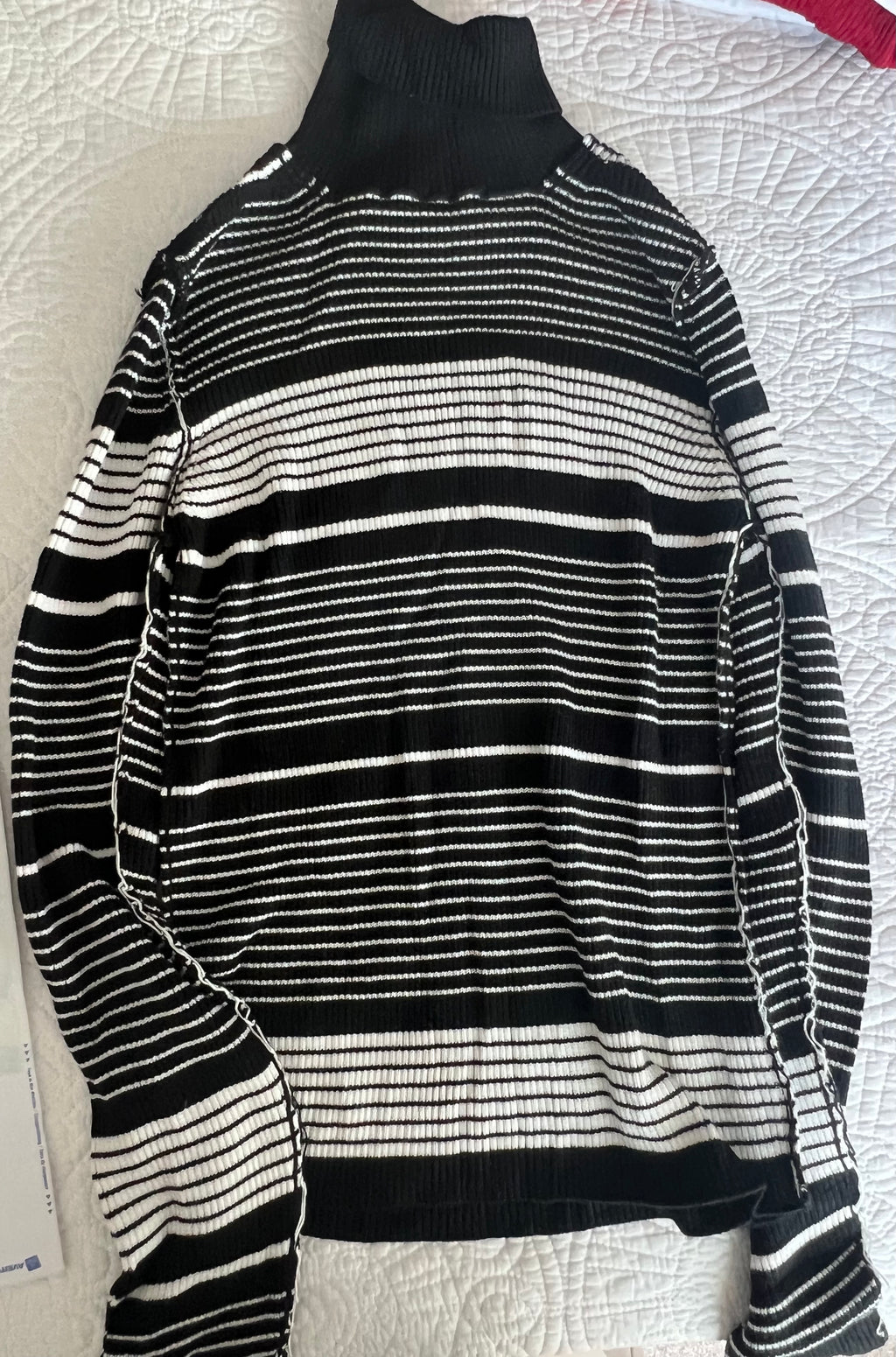 Black long sleeve stripy top